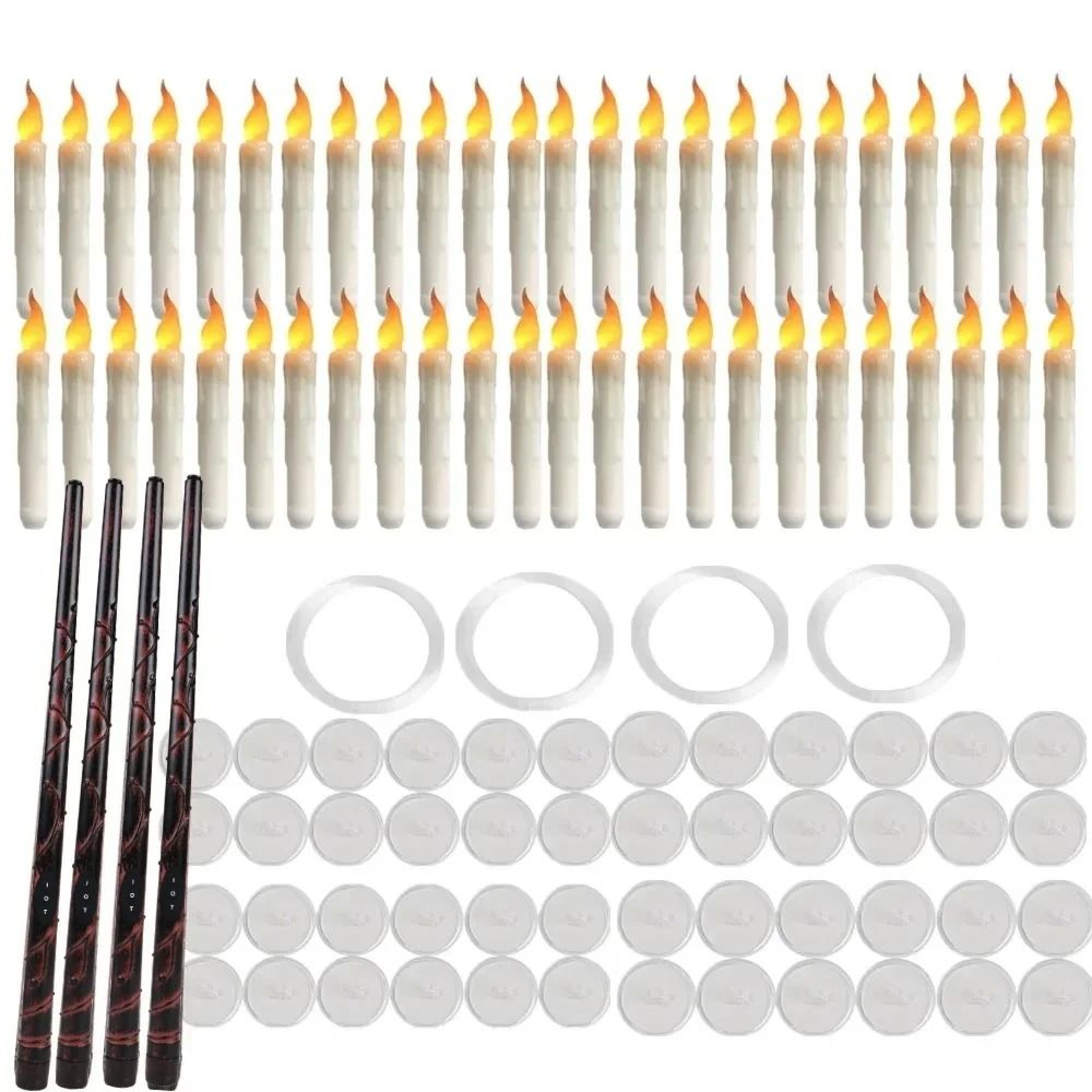 LED Floating Candles Magic Wand Remote Control Flameless Flying Light Set 9