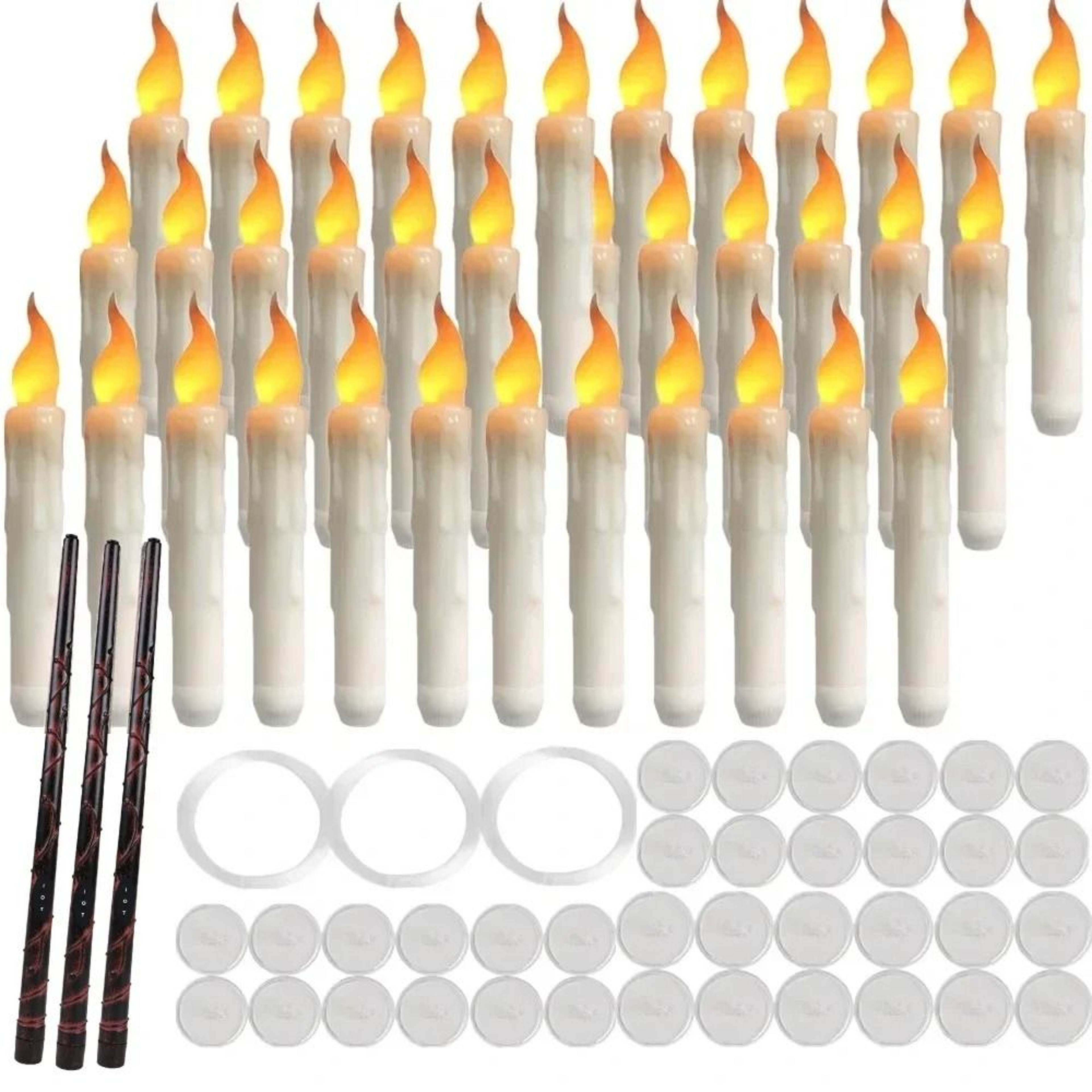 LED Floating Candles Magic Wand Remote Control Flameless Flying Light Set 8