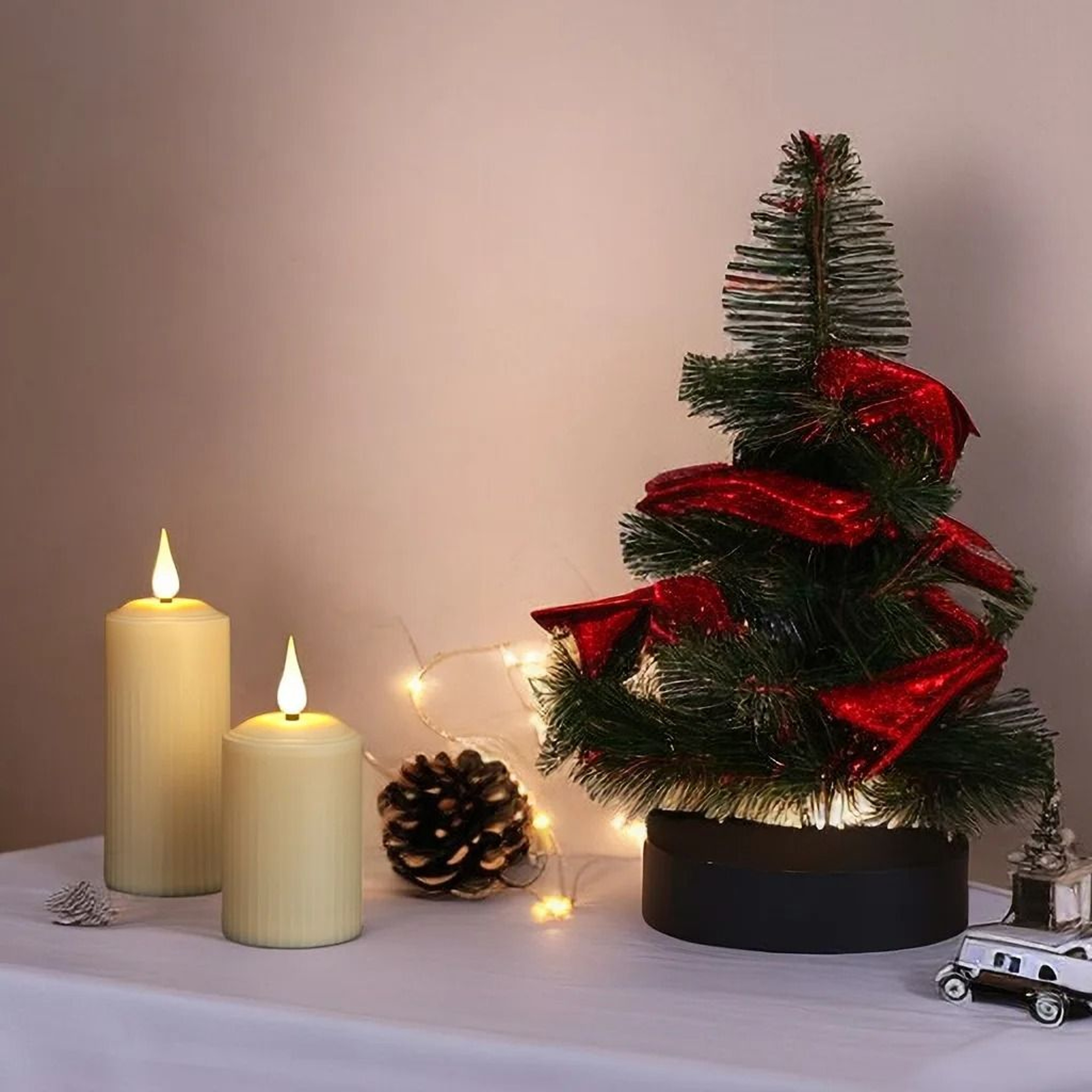 FPOO Rechargeable Waterproof LED Pillar Candles Remote Control Electric Set 1