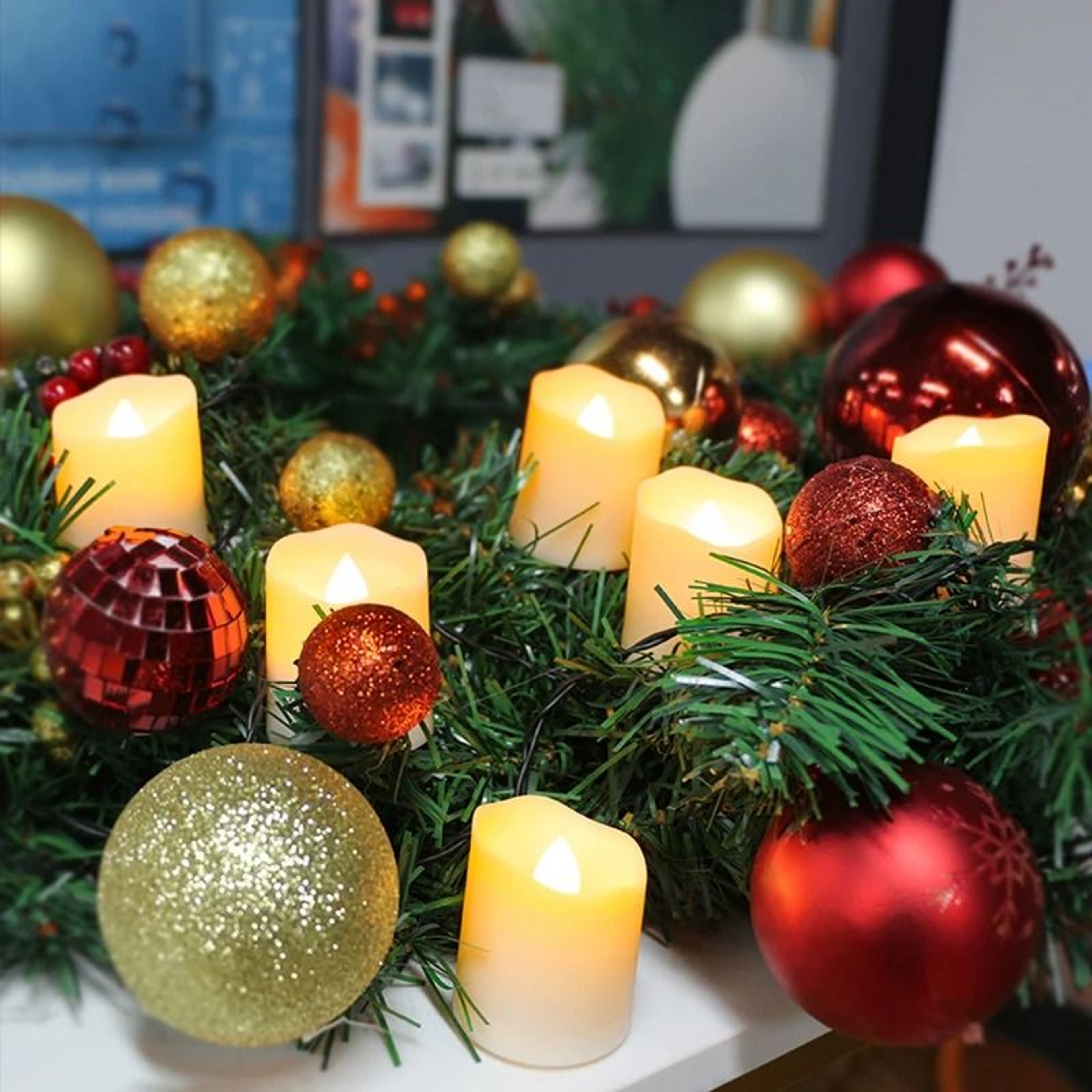 FPOO Rechargeable LED Flameless Candle Set Remote Timer Home Decor Light 1