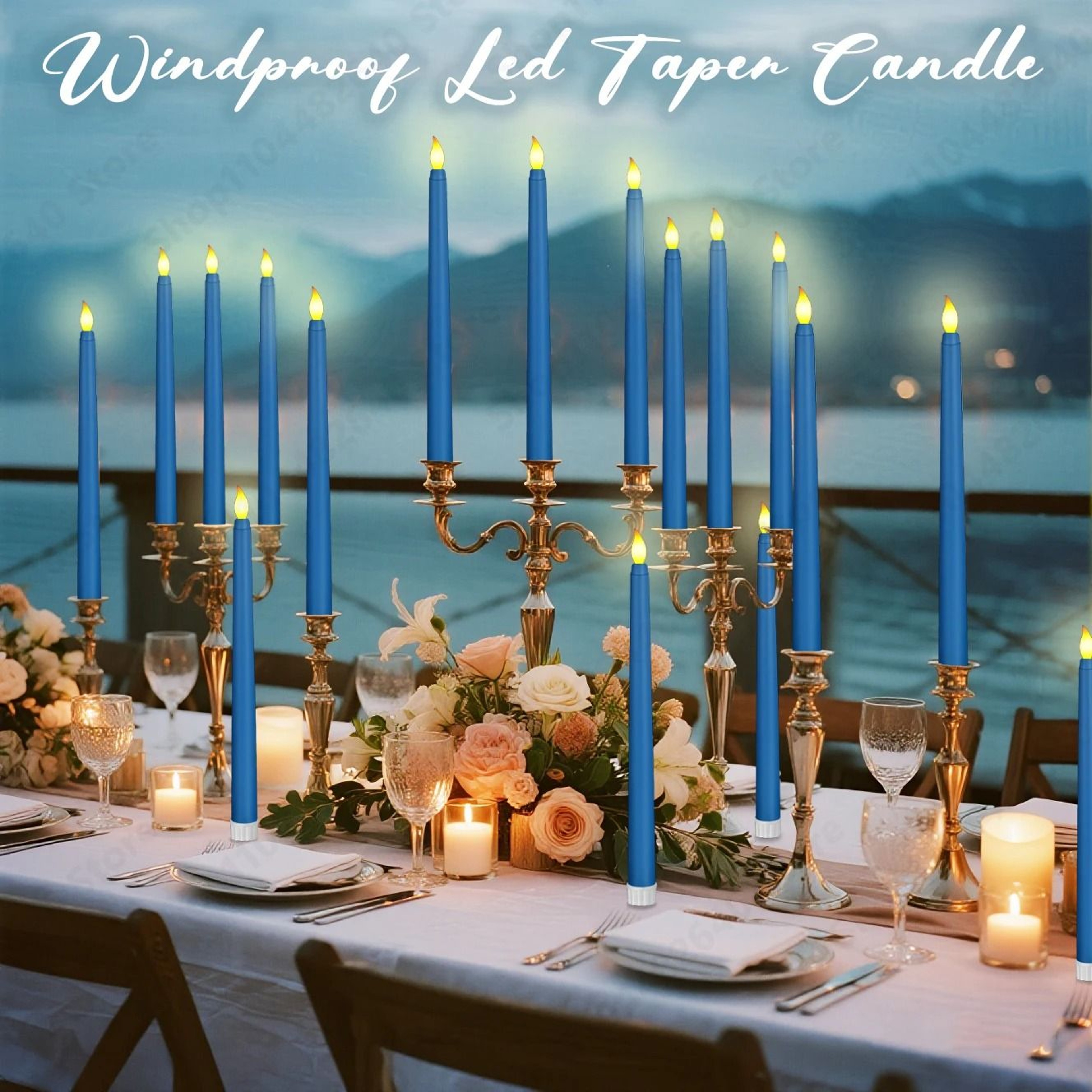 Bulk Flickering LED Flameless Taper Candles Remote Control Wedding Christmas Set 2