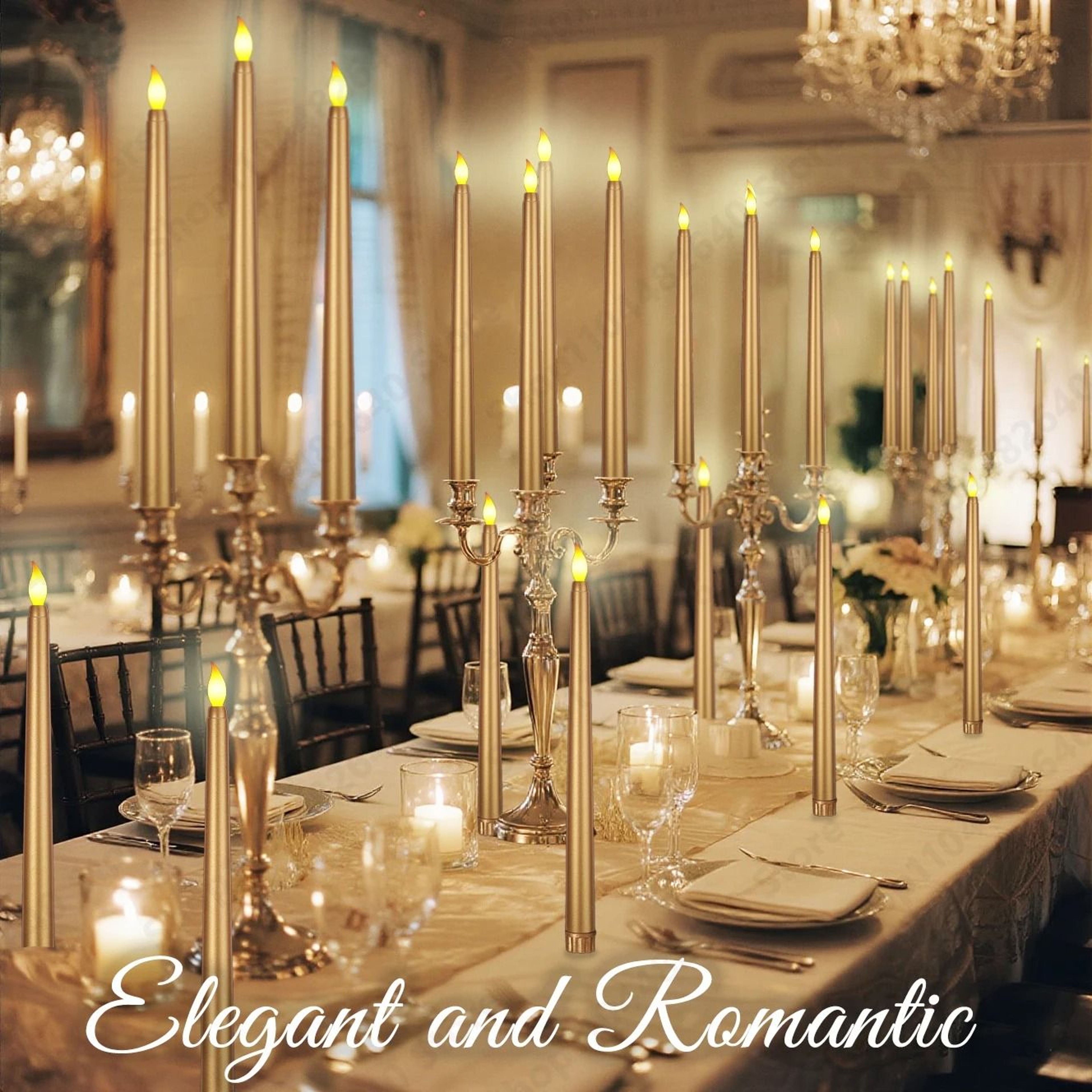 Bulk Flickering LED Flameless Taper Candles Remote Control Wedding Christmas Set 1