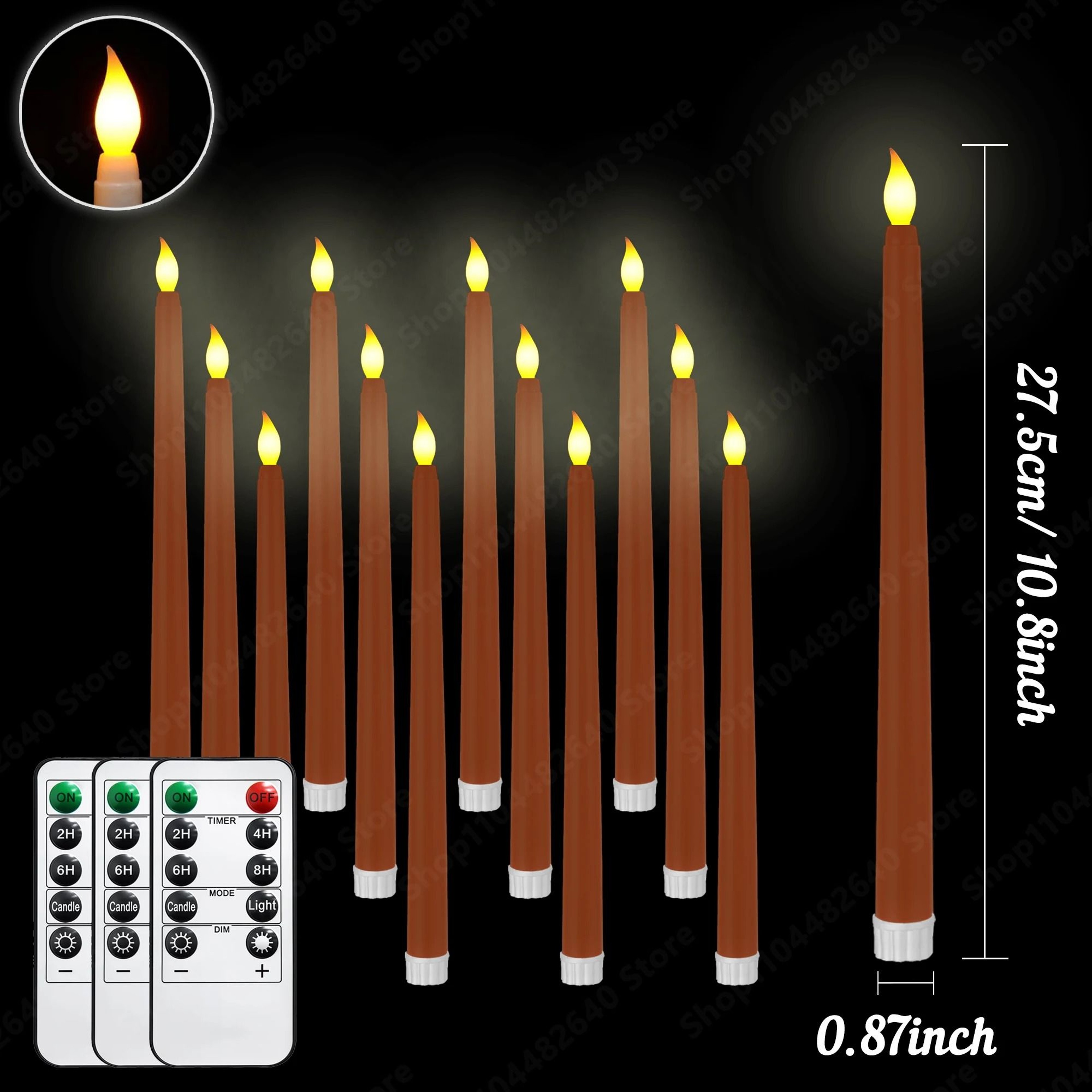 Bulk Flickering LED Flameless Taper Candles Remote Control Wedding Christmas Set 16