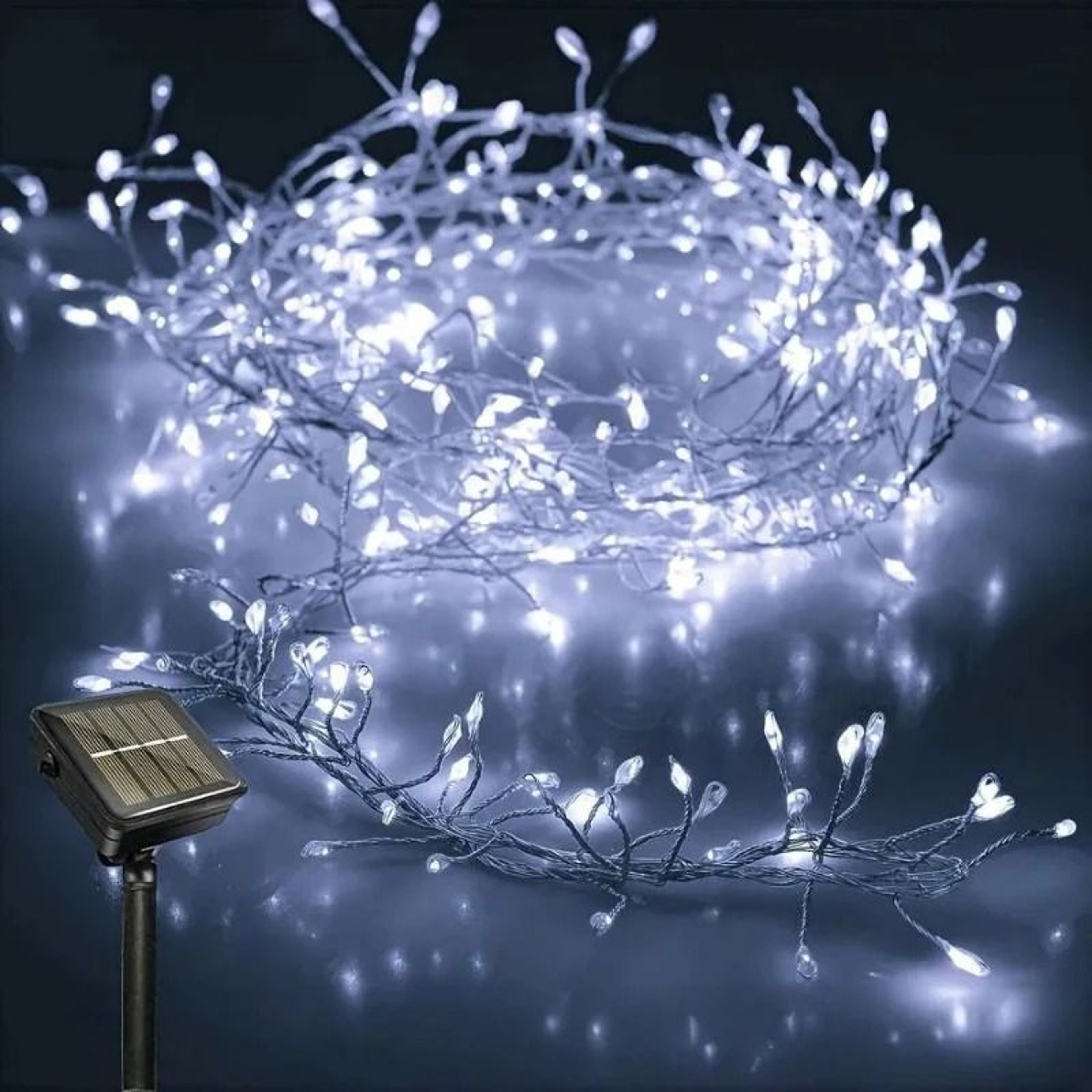 Solar Outdoor Firecracker Fairy String Lights 8 Modes Waterproof Garland Decor 2
