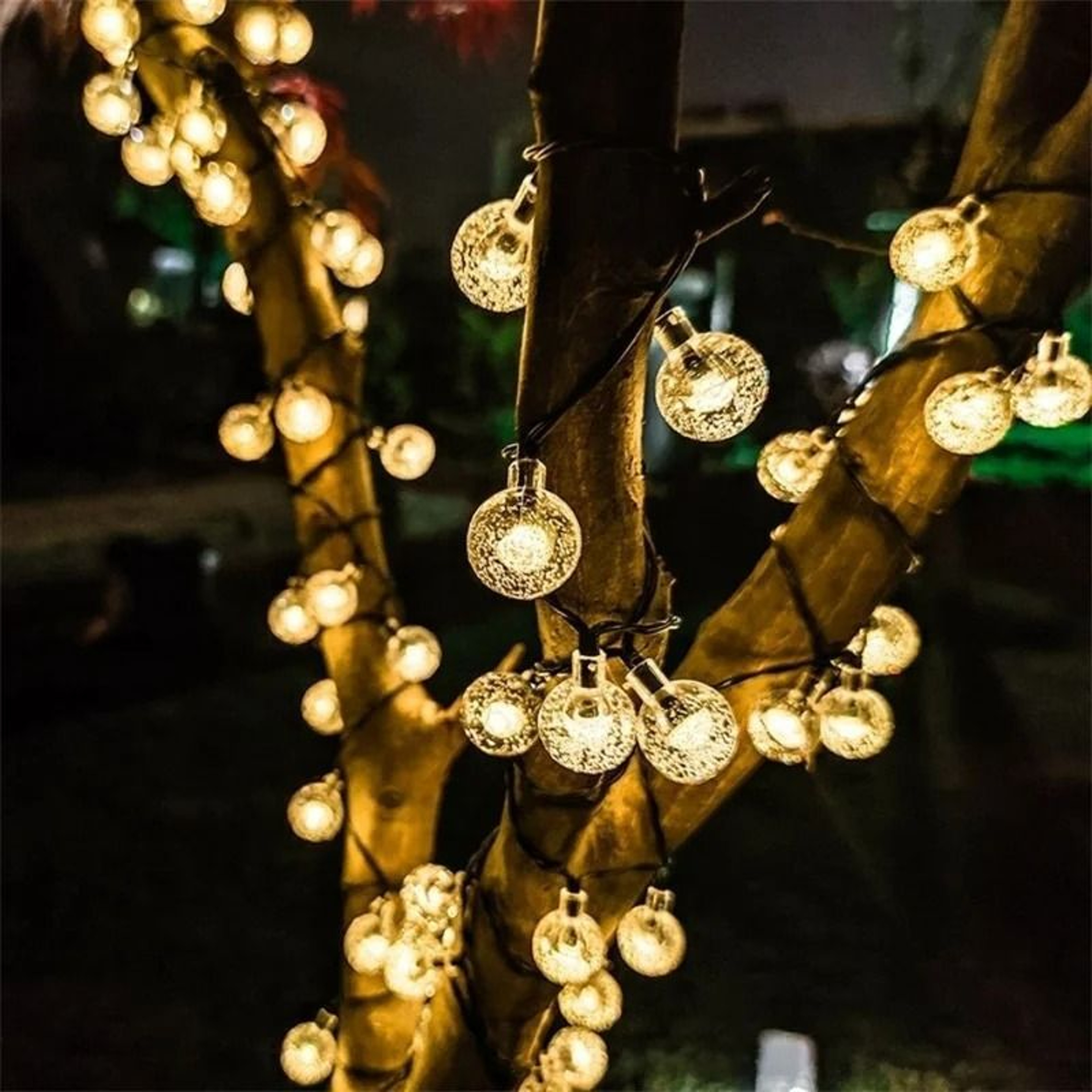 Solar Outdoor Crystal Globe String Lights 8 Modes Waterproof LED Fairy Decor 1