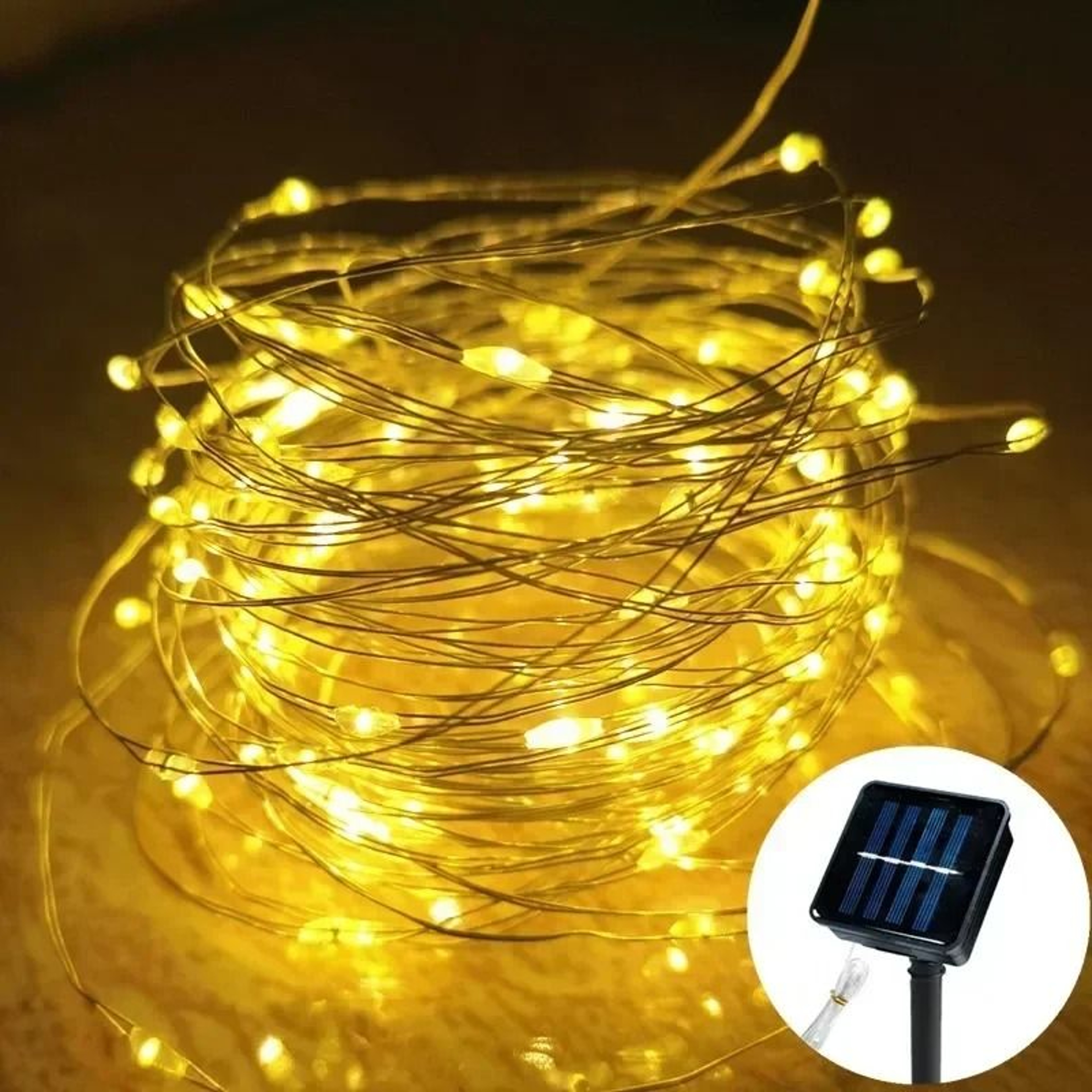 Solar Outdoor Copper Wire Fairy String Lights 8 Modes IP65 Waterproof Garden Decor 7