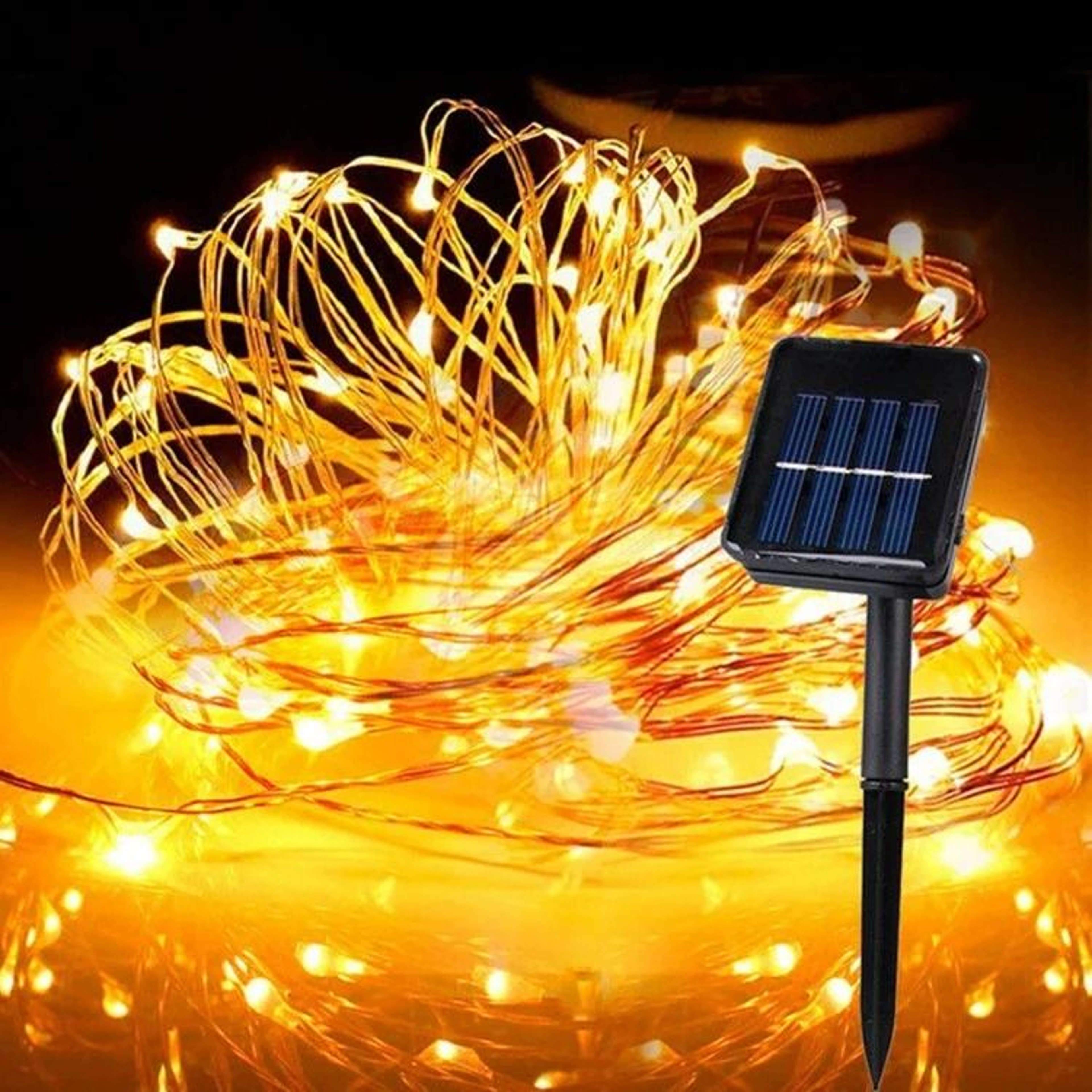 Solar Outdoor Copper Wire Fairy String Lights 8 Modes IP65 Waterproof Garden Decor 1