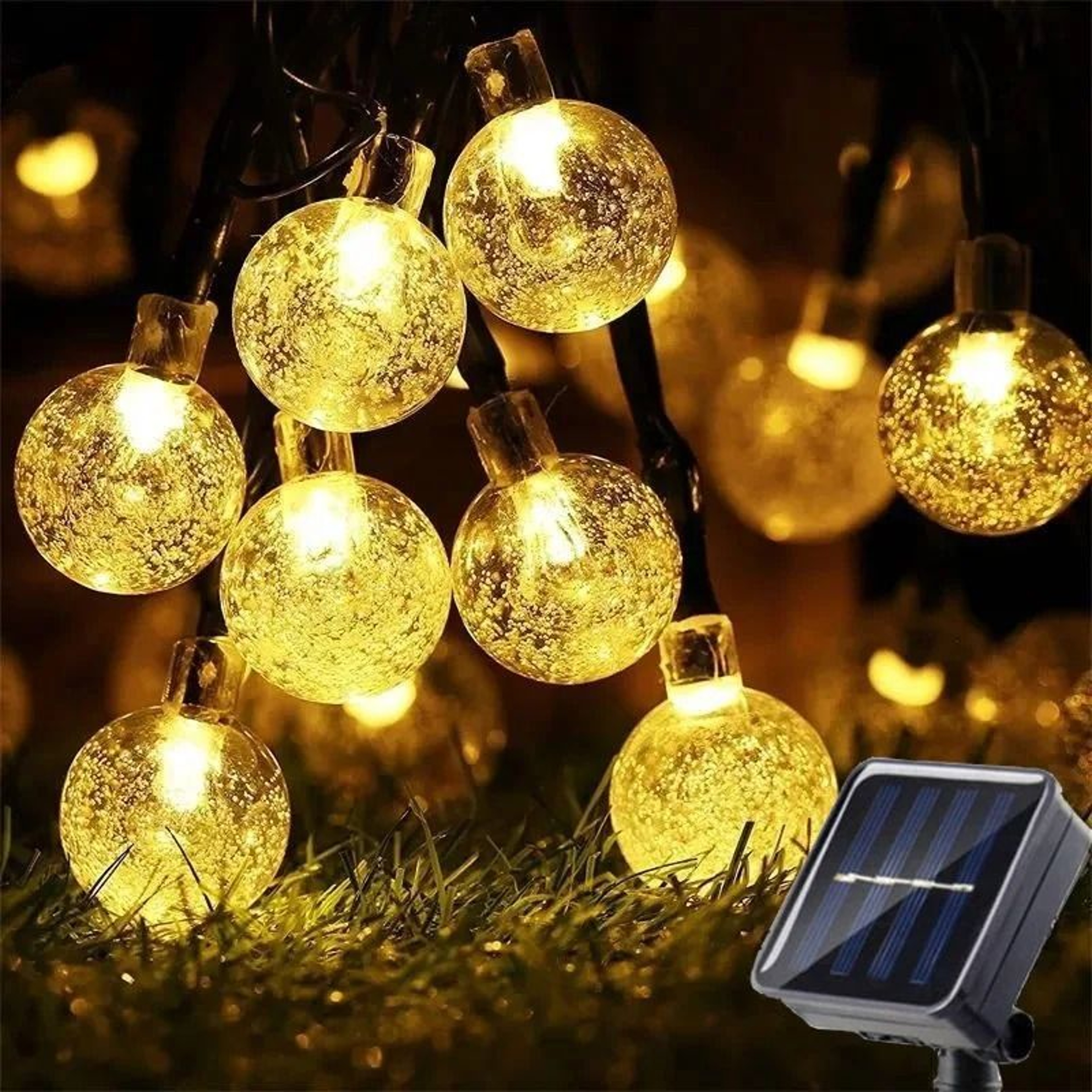 Solar Outdoor Crystal Globe String Lights 5712M Waterproof Garden Decor 6