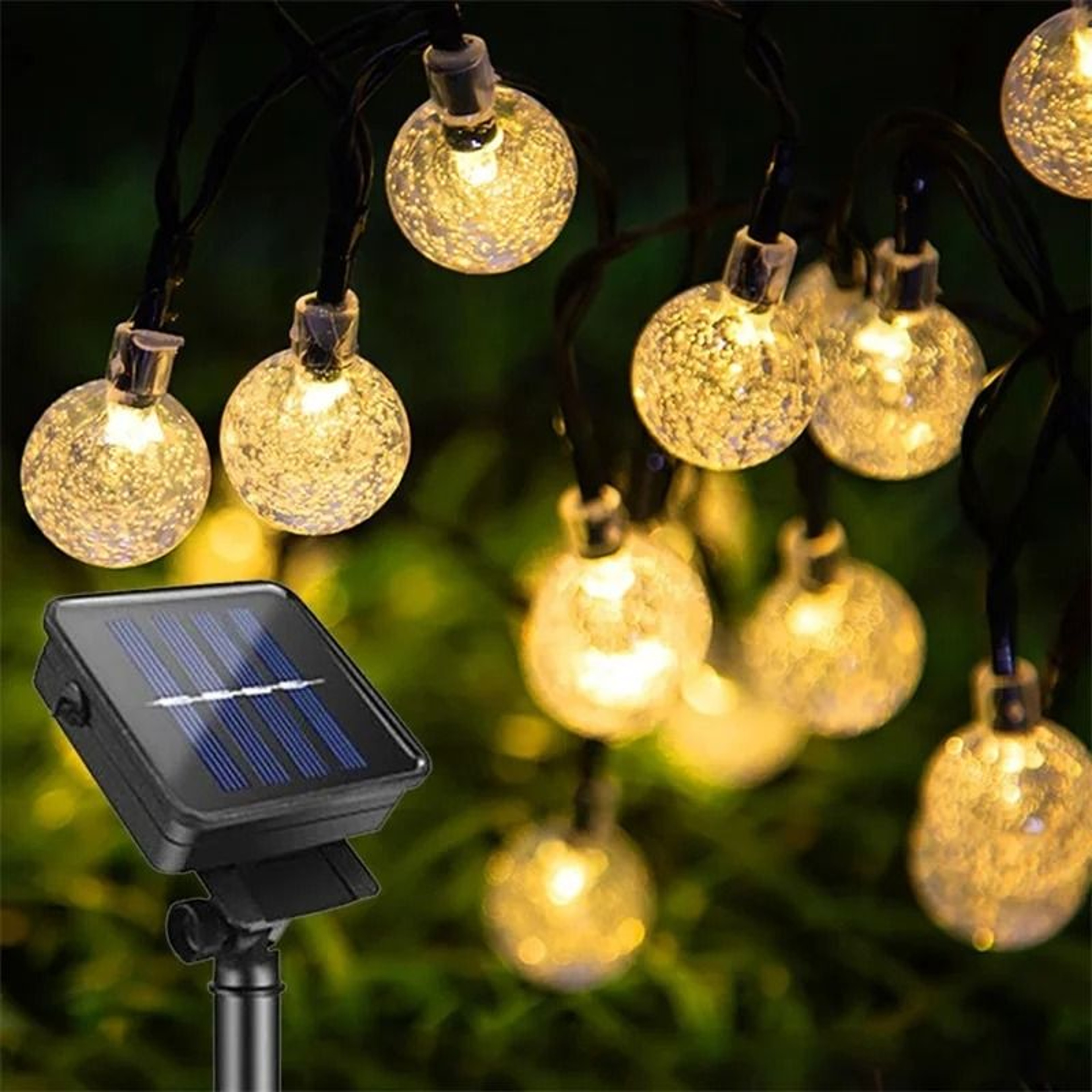 Solar Outdoor Crystal Globe String Lights 5712M Waterproof Garden Decor 0