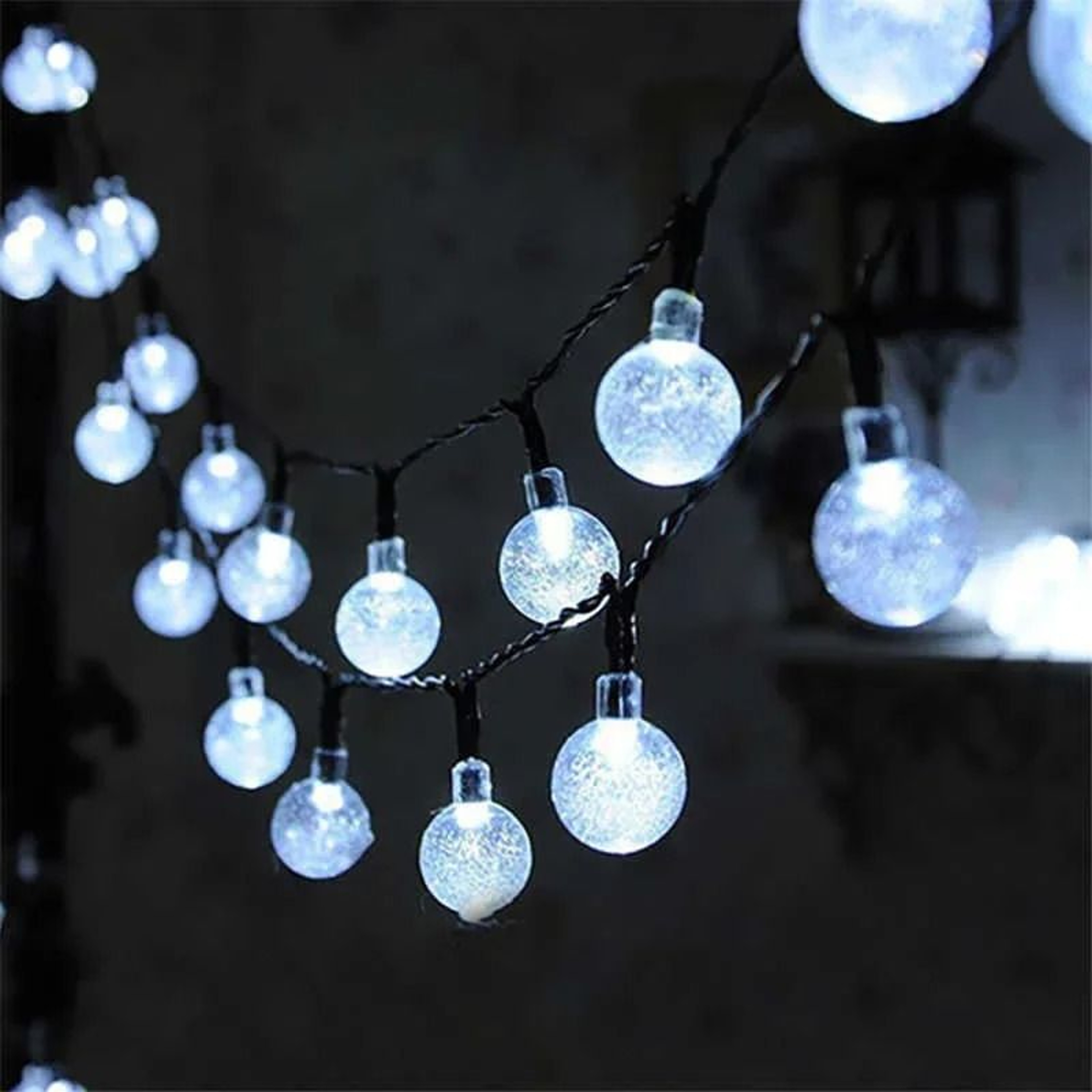 Solar Outdoor Crystal Globe String Lights 5712M Waterproof Garden Decor 4