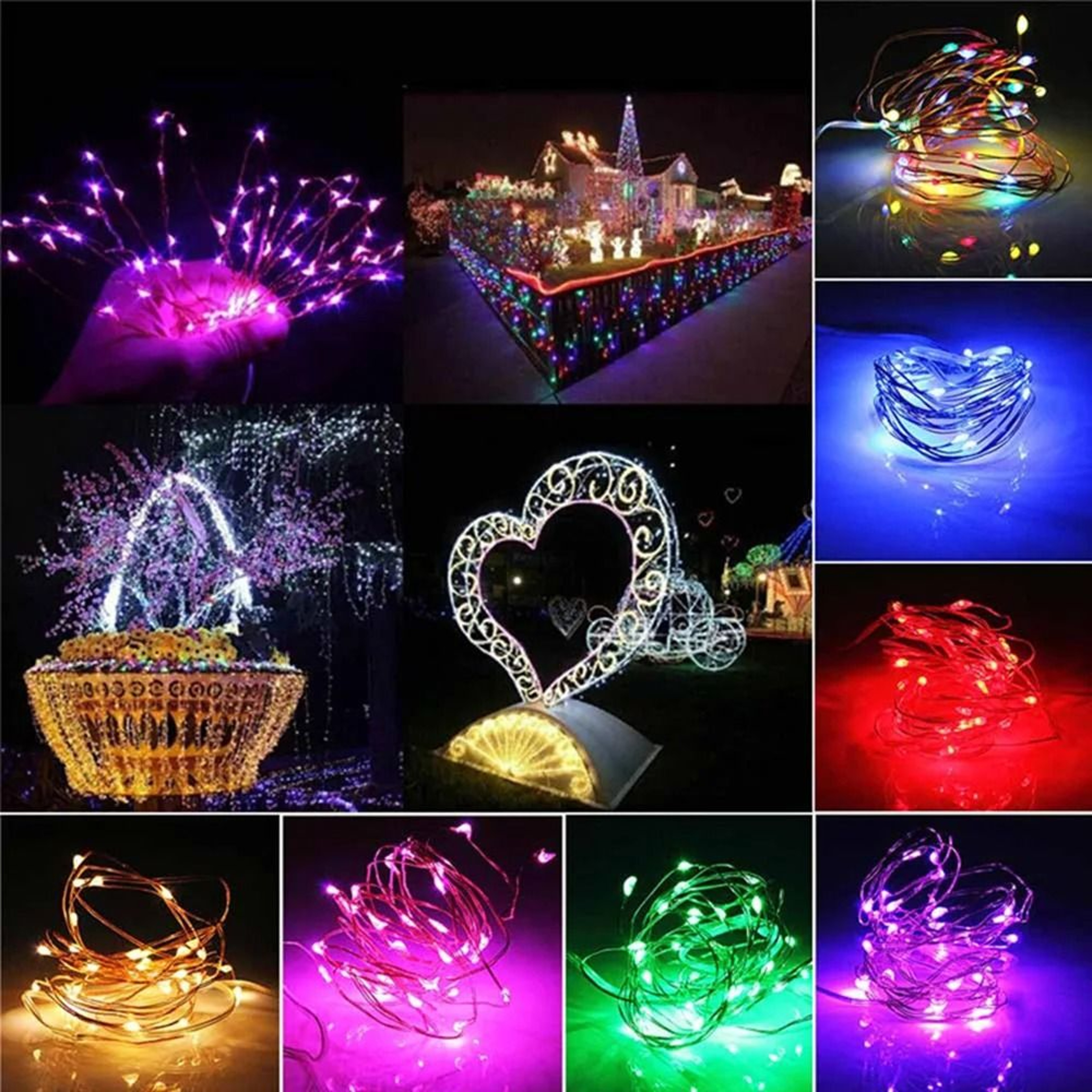 USB LED String Lights Waterproof Copper Silver Wire Fairy Garland Decor 4
