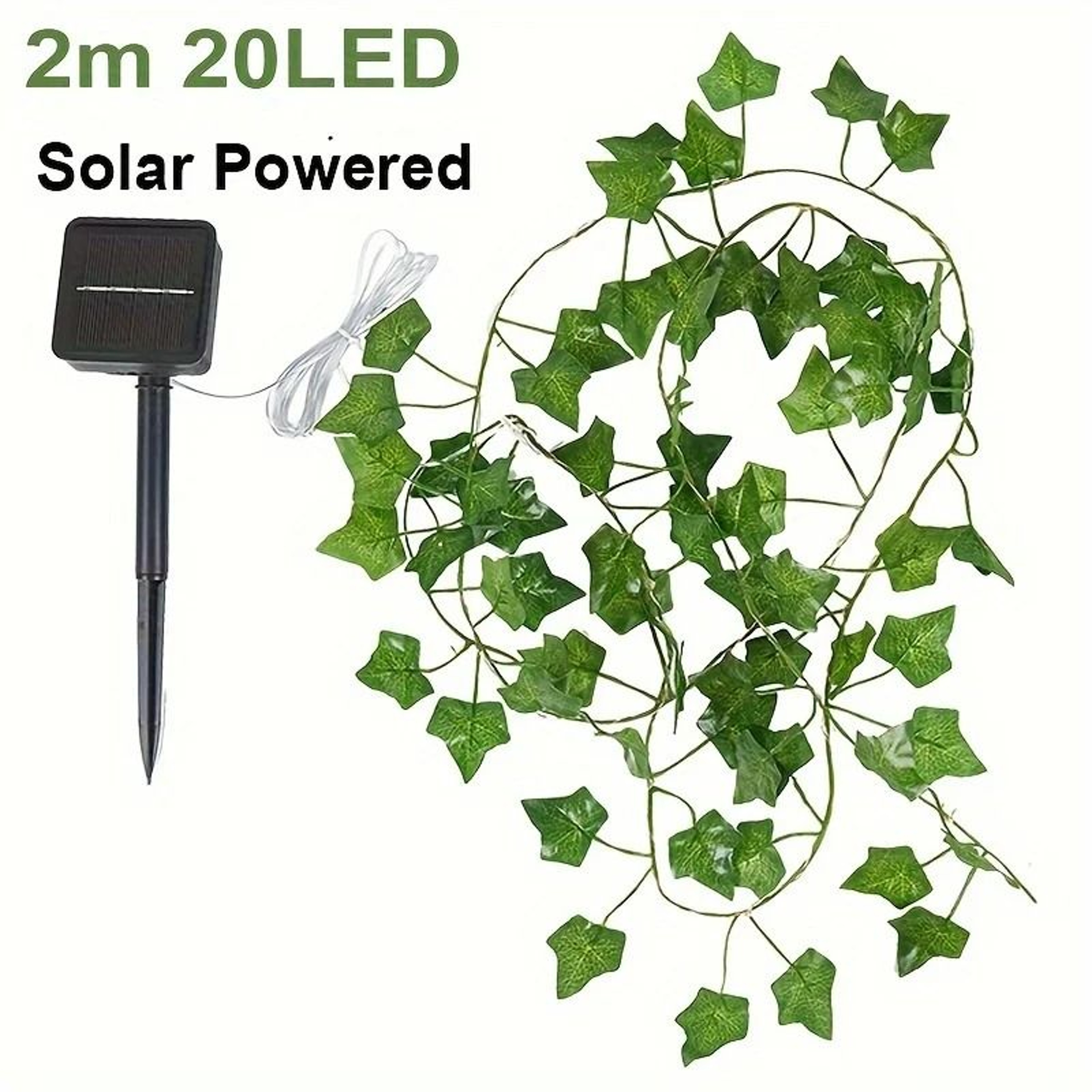 Solar Outdoor Ivy Vine Fairy String Lights 8 Modes IP65 Waterproof Garden Decor 6