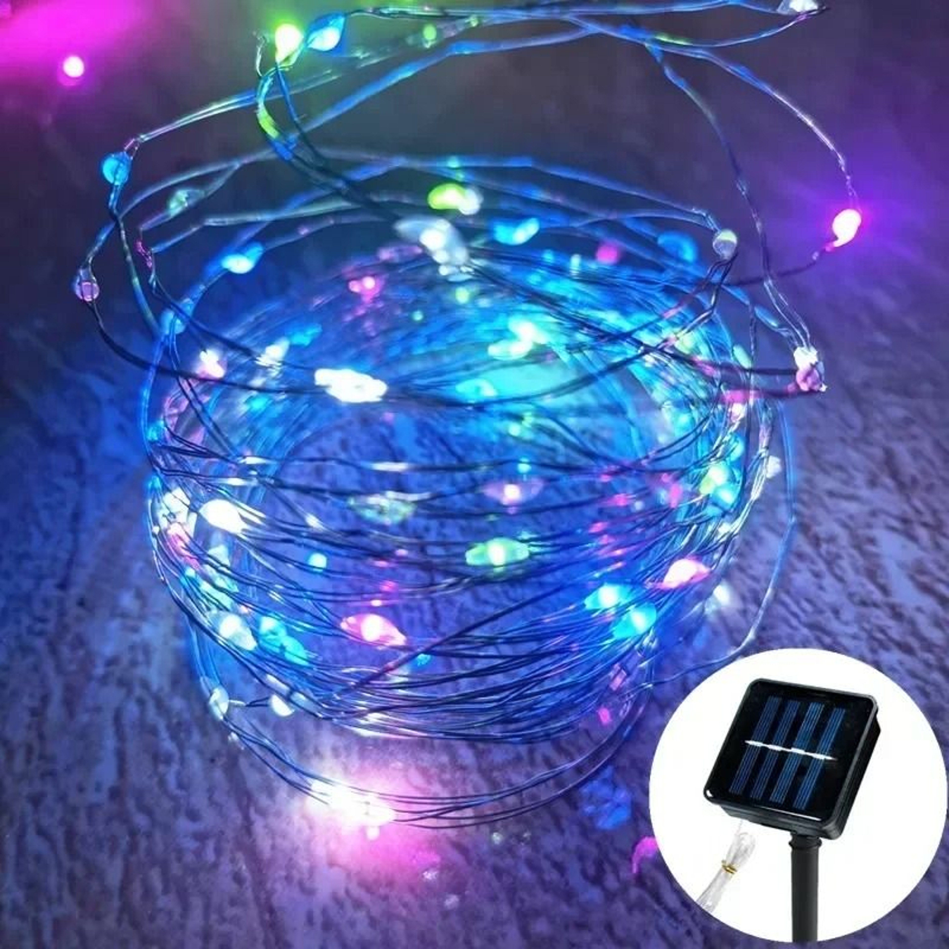 Solar Outdoor Copper Wire LED Fairy String Lights 8 Modes IP65 Waterproof Garden Decor 9