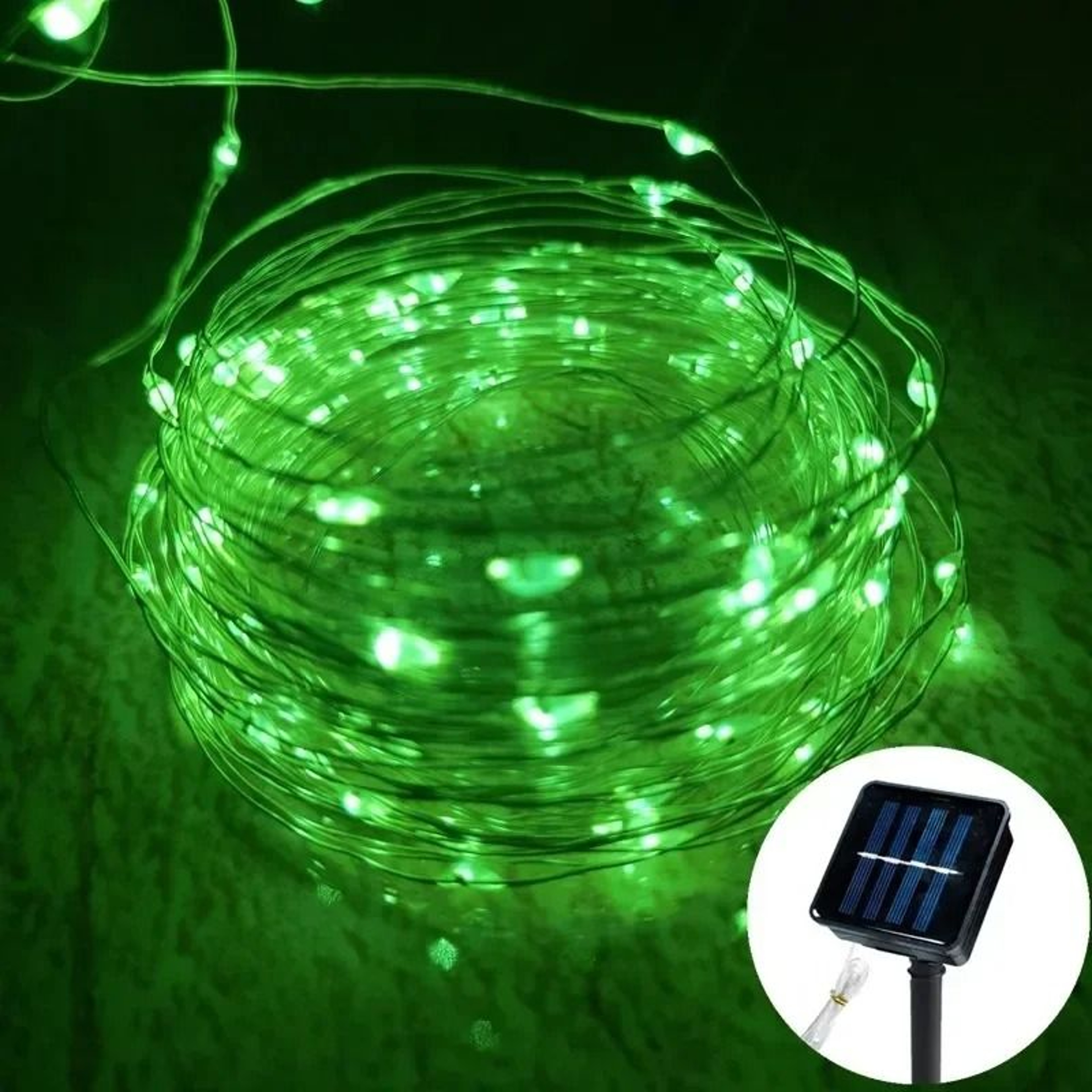 Solar Outdoor Copper Wire LED Fairy String Lights 8 Modes IP65 Waterproof Garden Decor 12