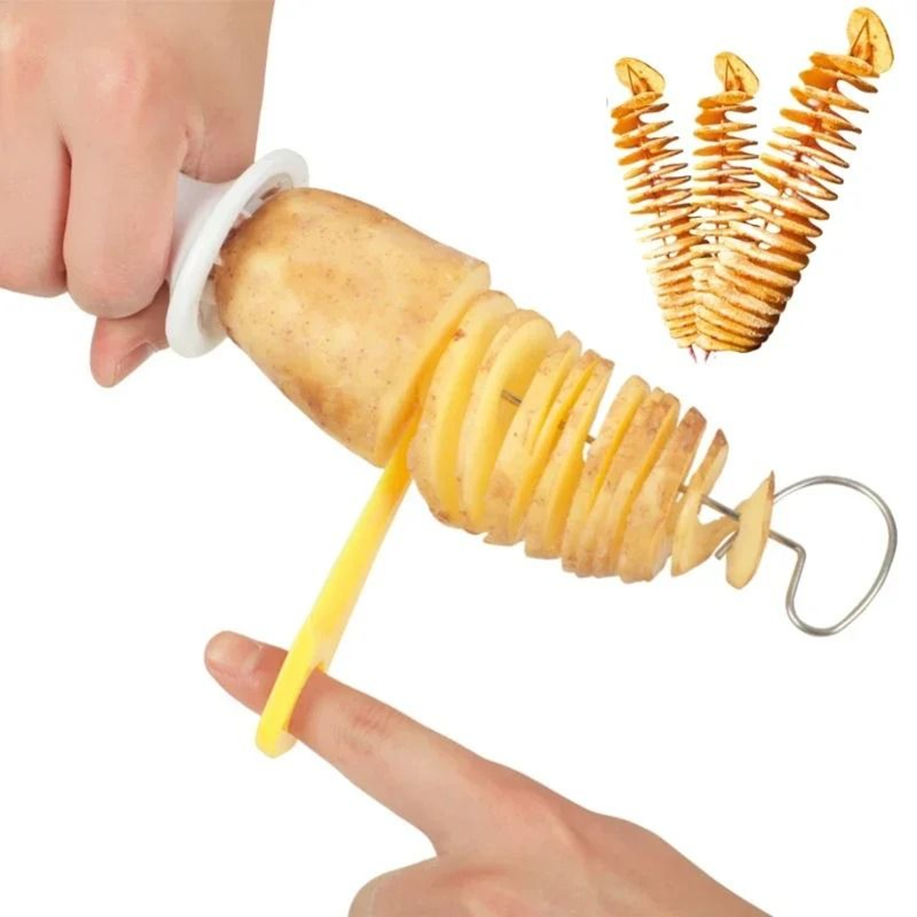 Portable Spiral Potato Cutter Skewers Set  Tornado Chips Maker For BBQ  Camping 0