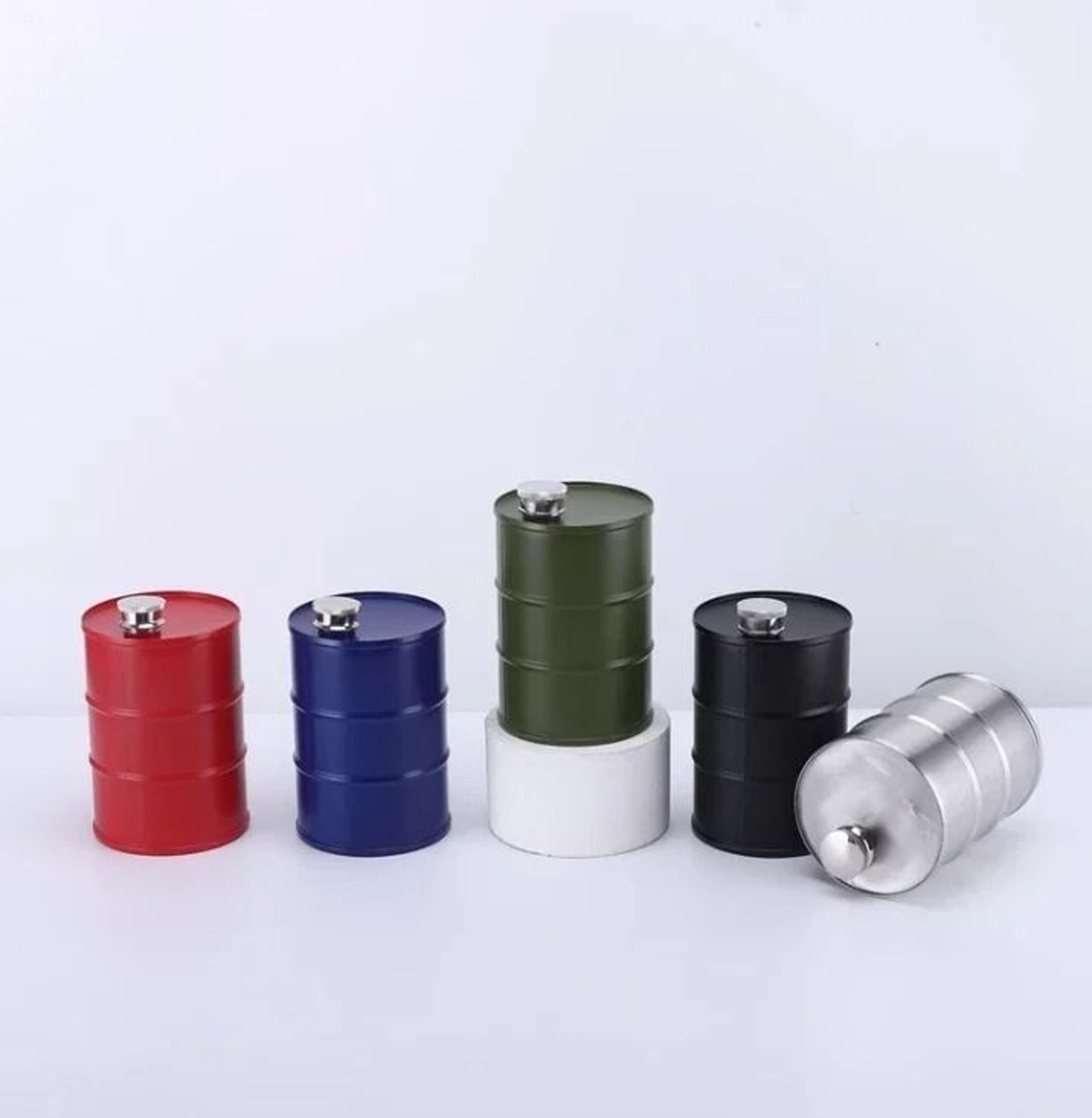 25oz Oil Drum Stainless Steel Hip Flask Portable Whisky Liquor Bottle 0