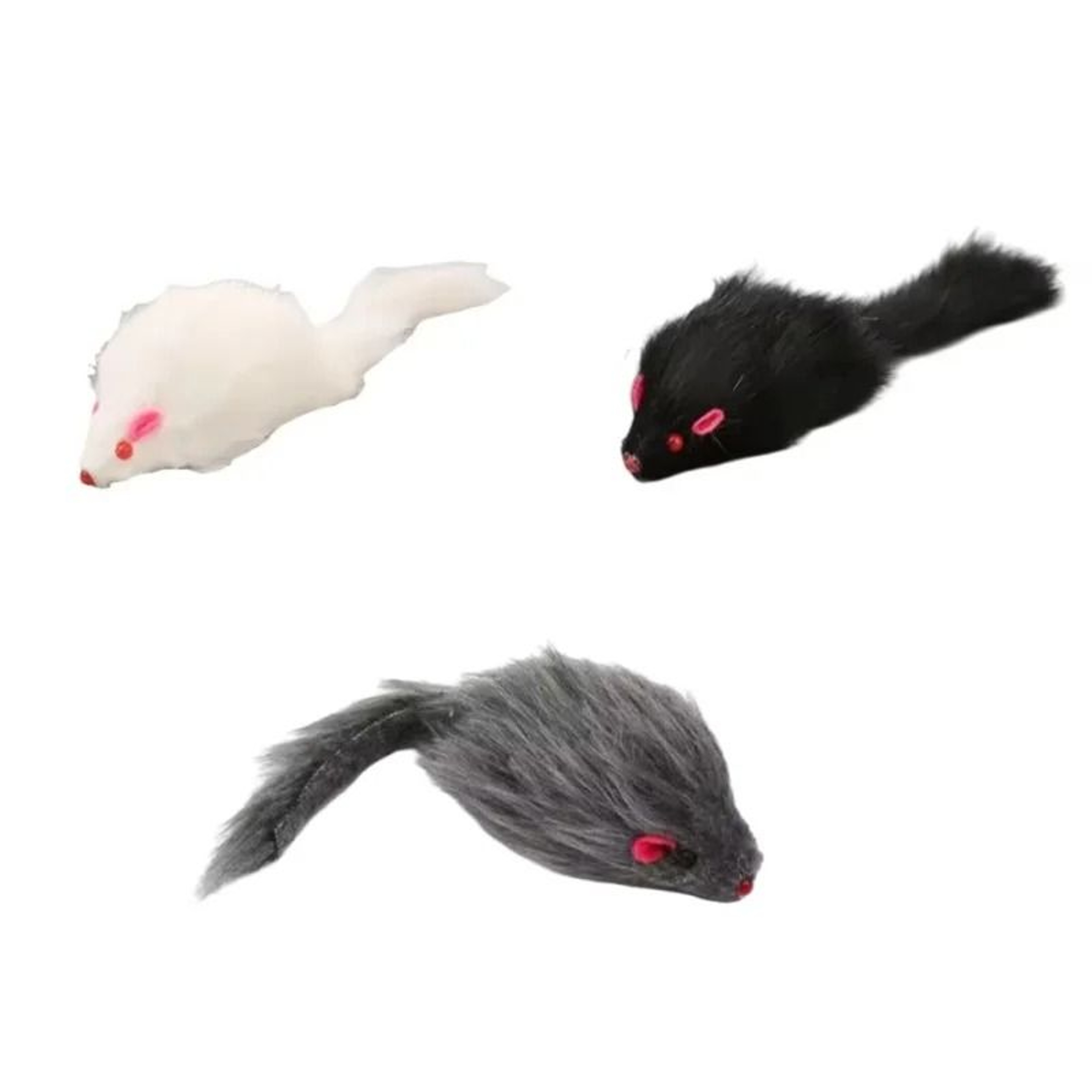 18cm Soft Rabbit Fur False Mouse Cat Toy With LongHaired Tail For Indoor Pets 0