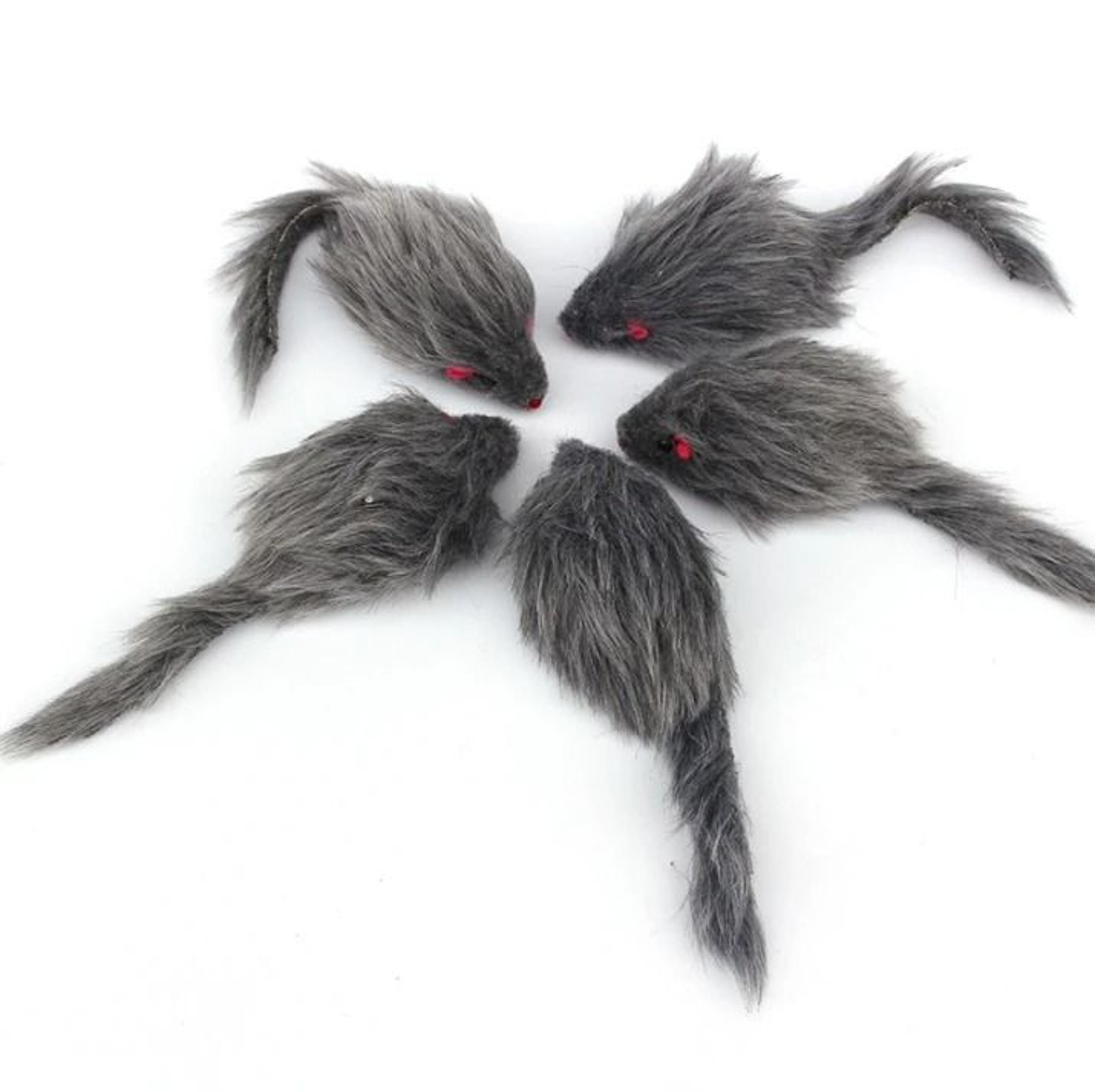 18cm Soft Rabbit Fur False Mouse Cat Toy With LongHaired Tail For Indoor Pets 4