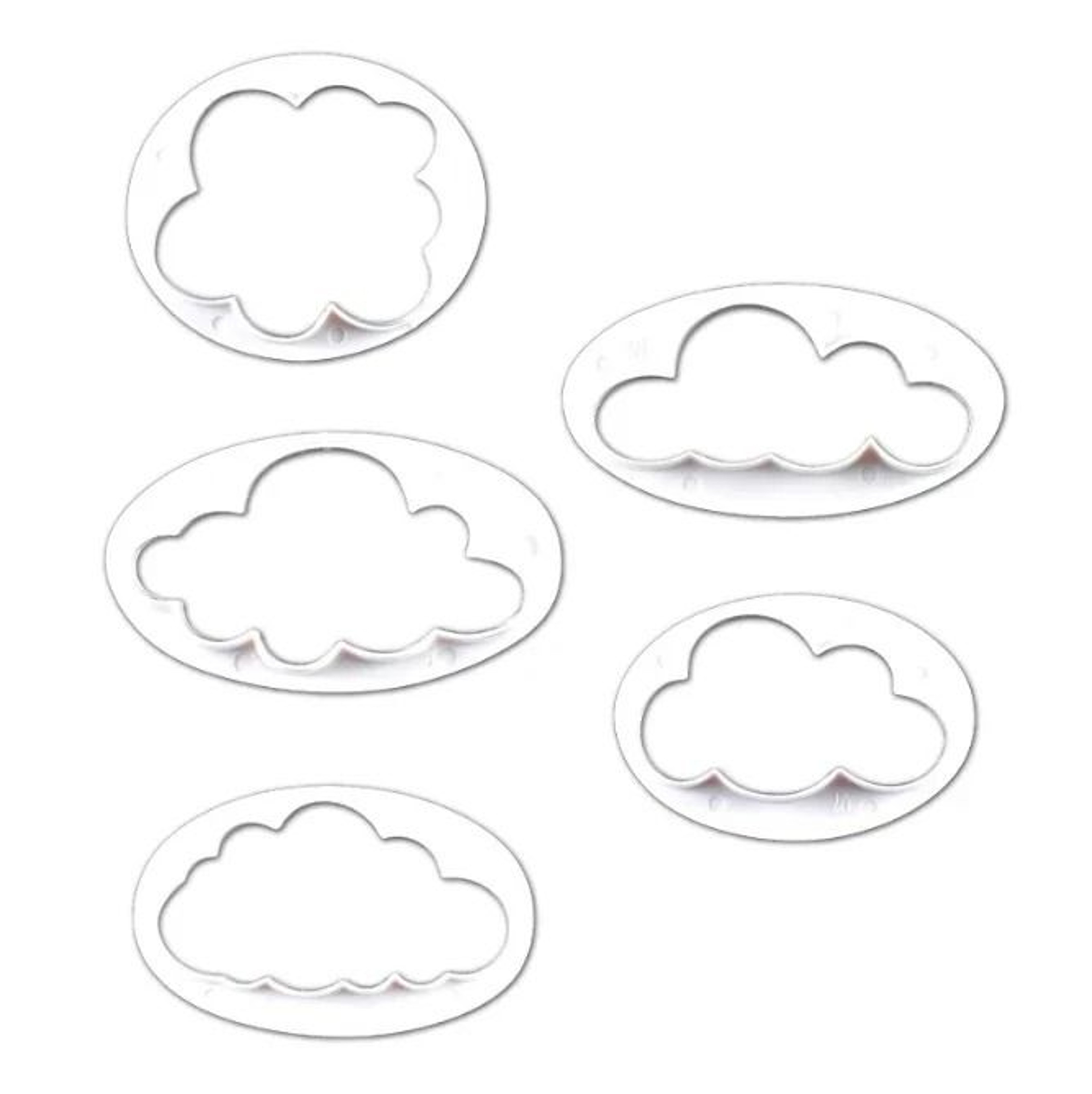 5Piece Cloud Fondant Cookie Cutter Set Plastic Cake Decorating  Sugarcraft Molds 6