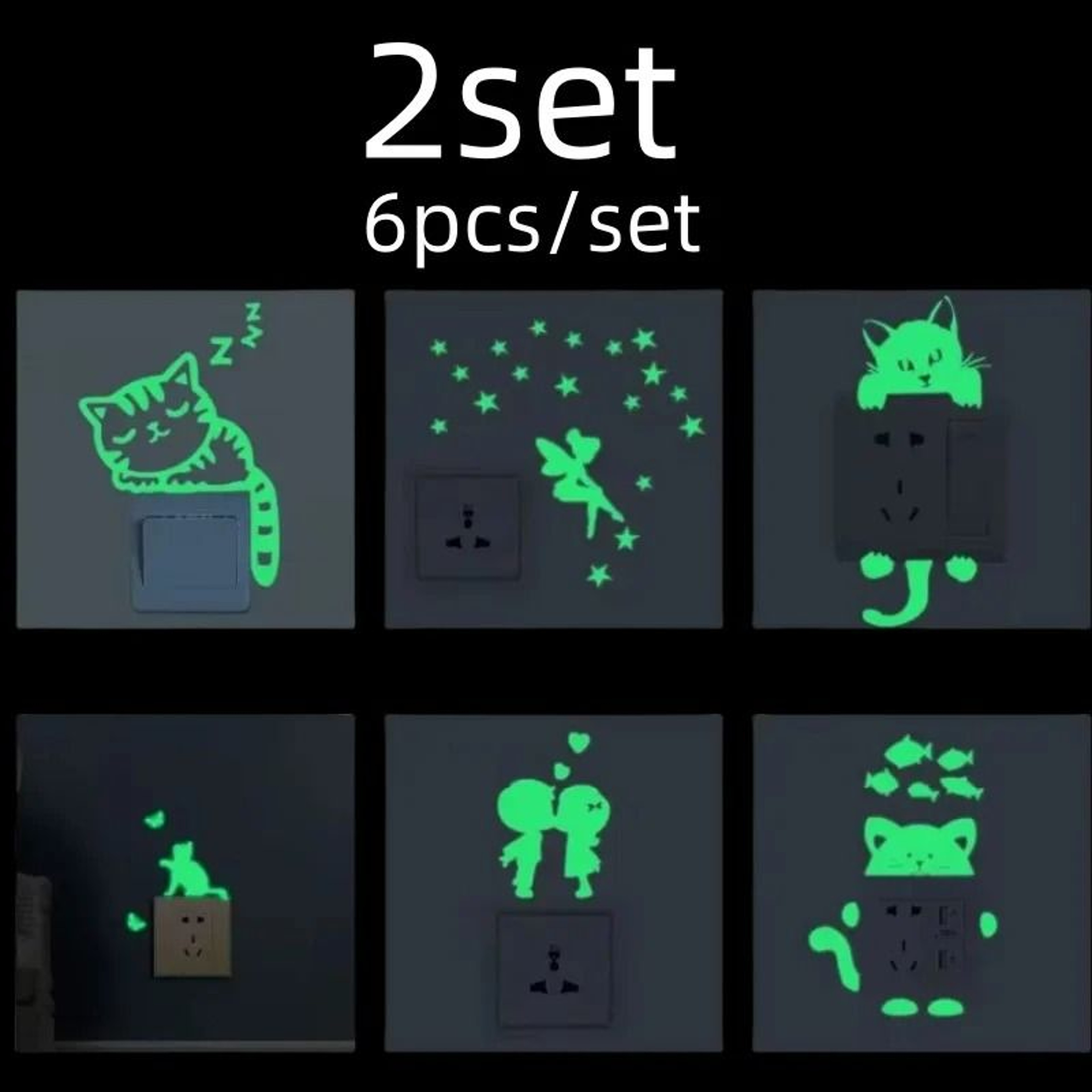 Luminous GlowintheDark Light Switch Stickers  Wall Decor For Kids Room 26