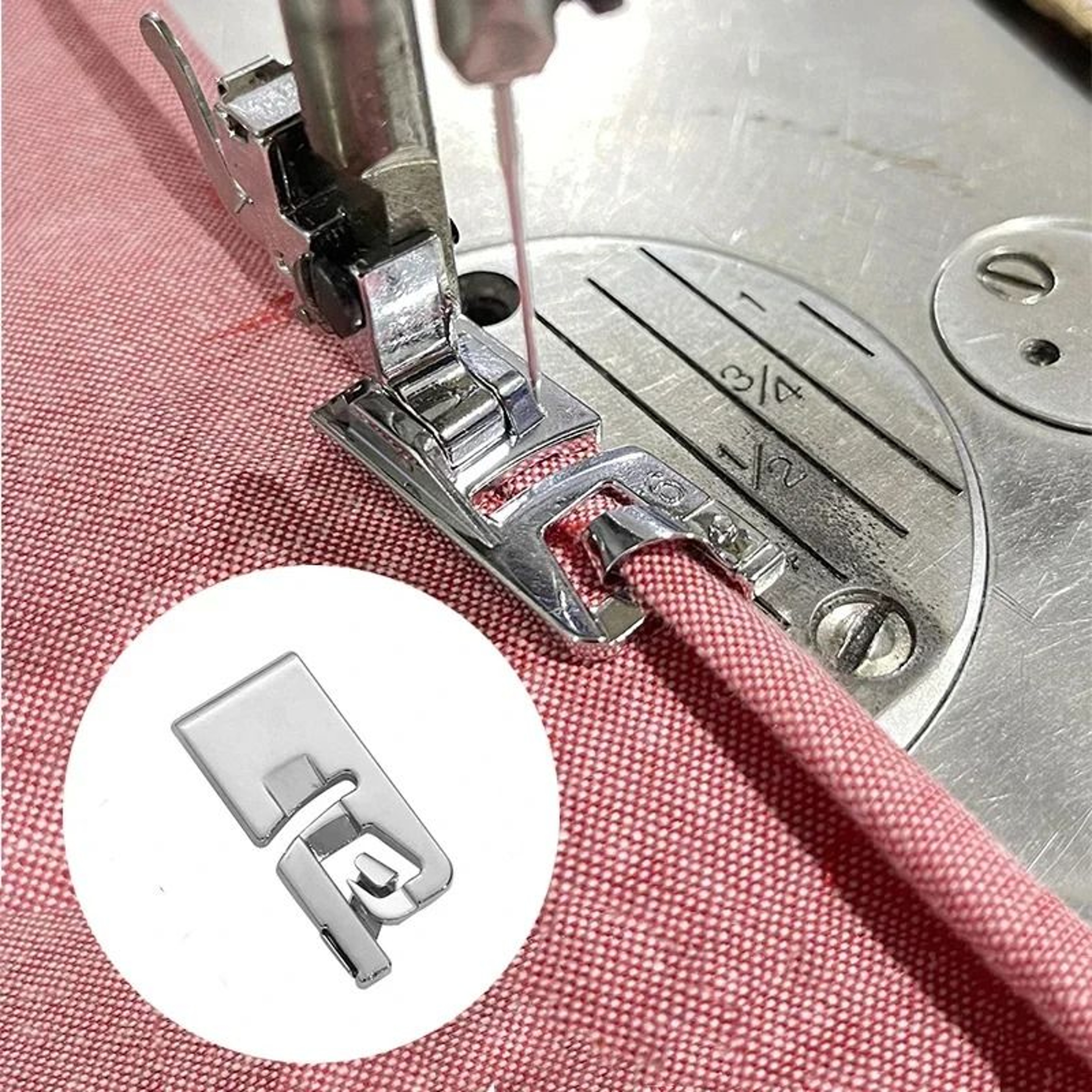 625mm Rolled Hem Presser Foot Set For Domestic Sewing Machines 0