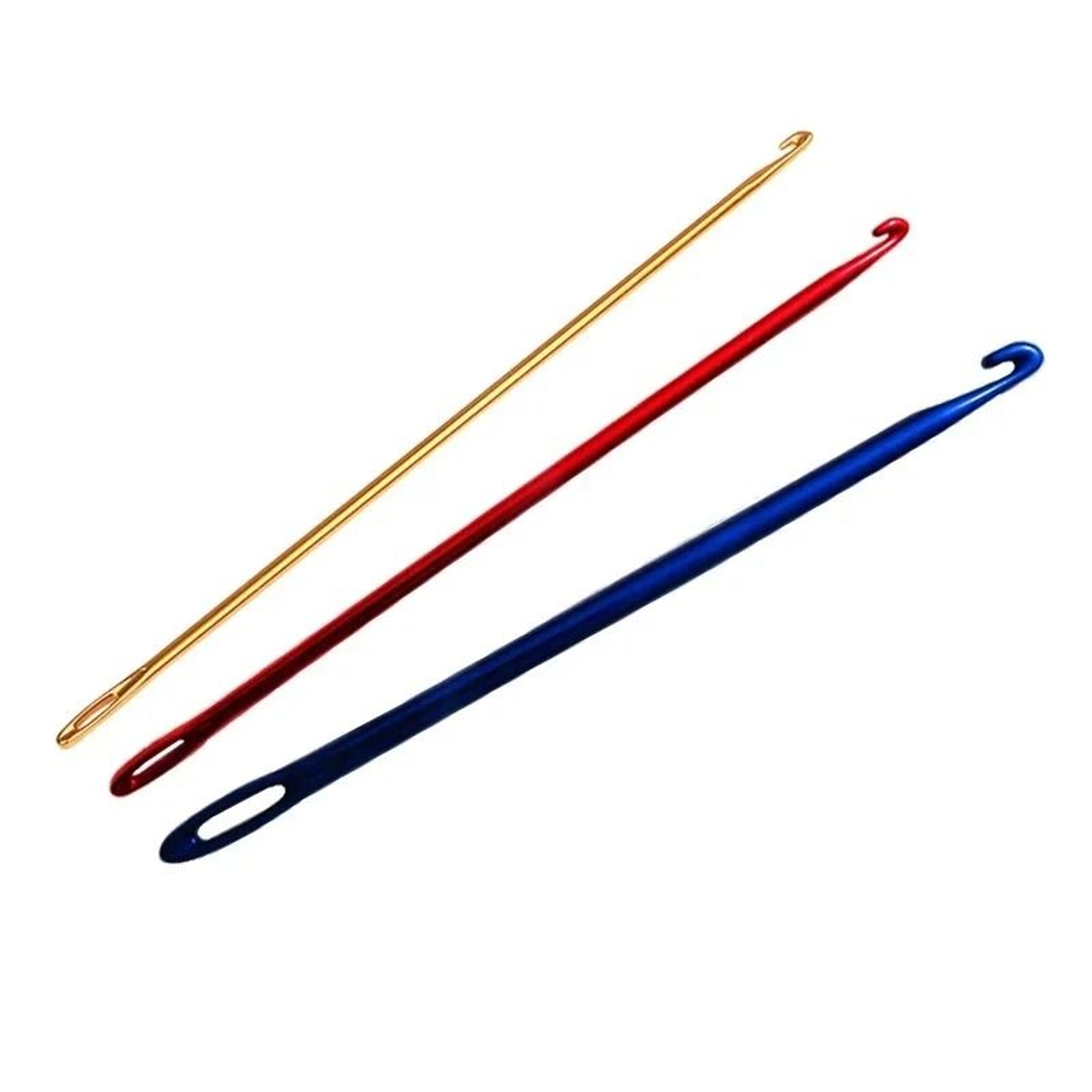 3Piece Aluminum Afghan Tunisian Crochet Hook Set With Needle Eye  Knitting Tools 4