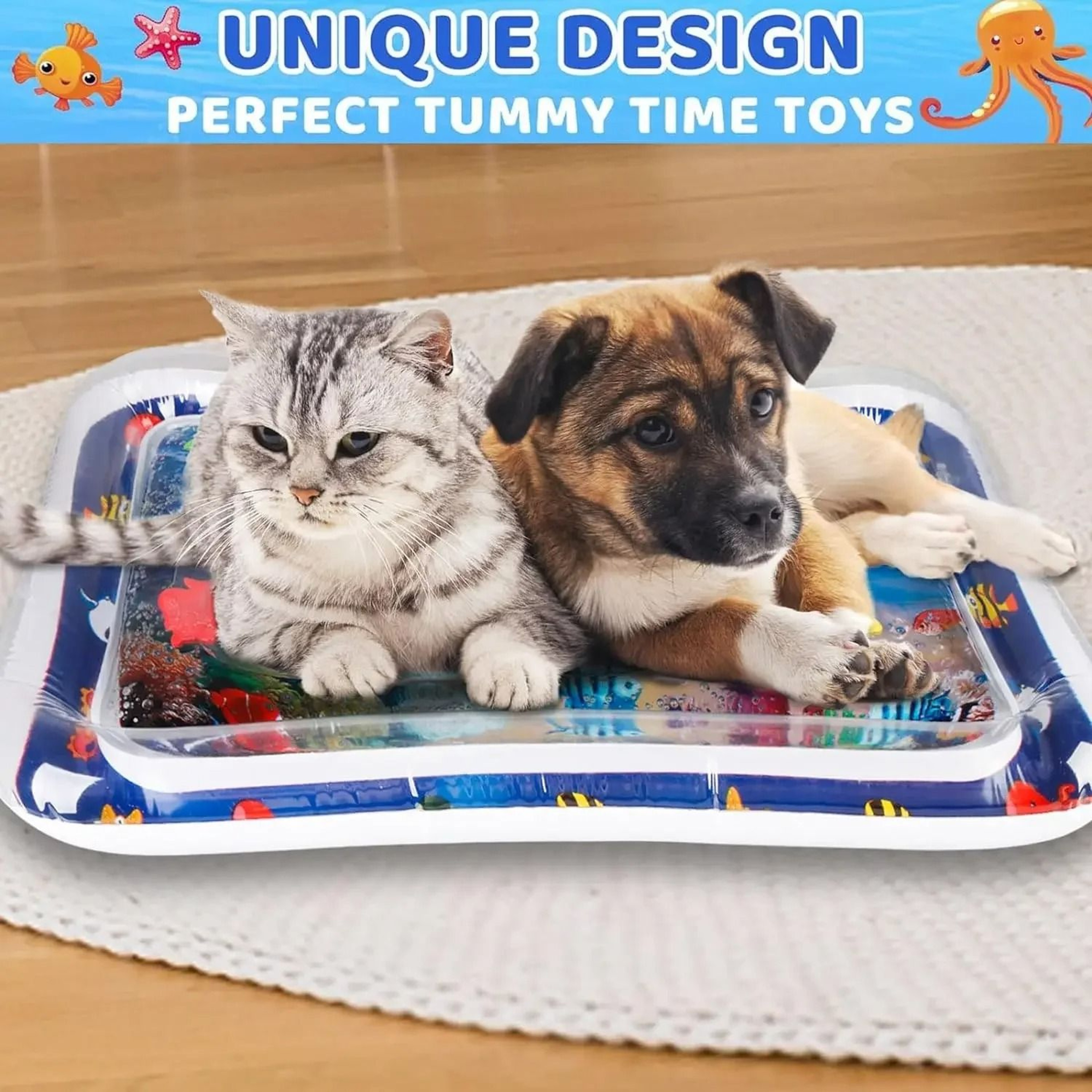 Thickened Inflatable Water Sensory Play Mat For Cats  Dogs With Ocean Theme 4