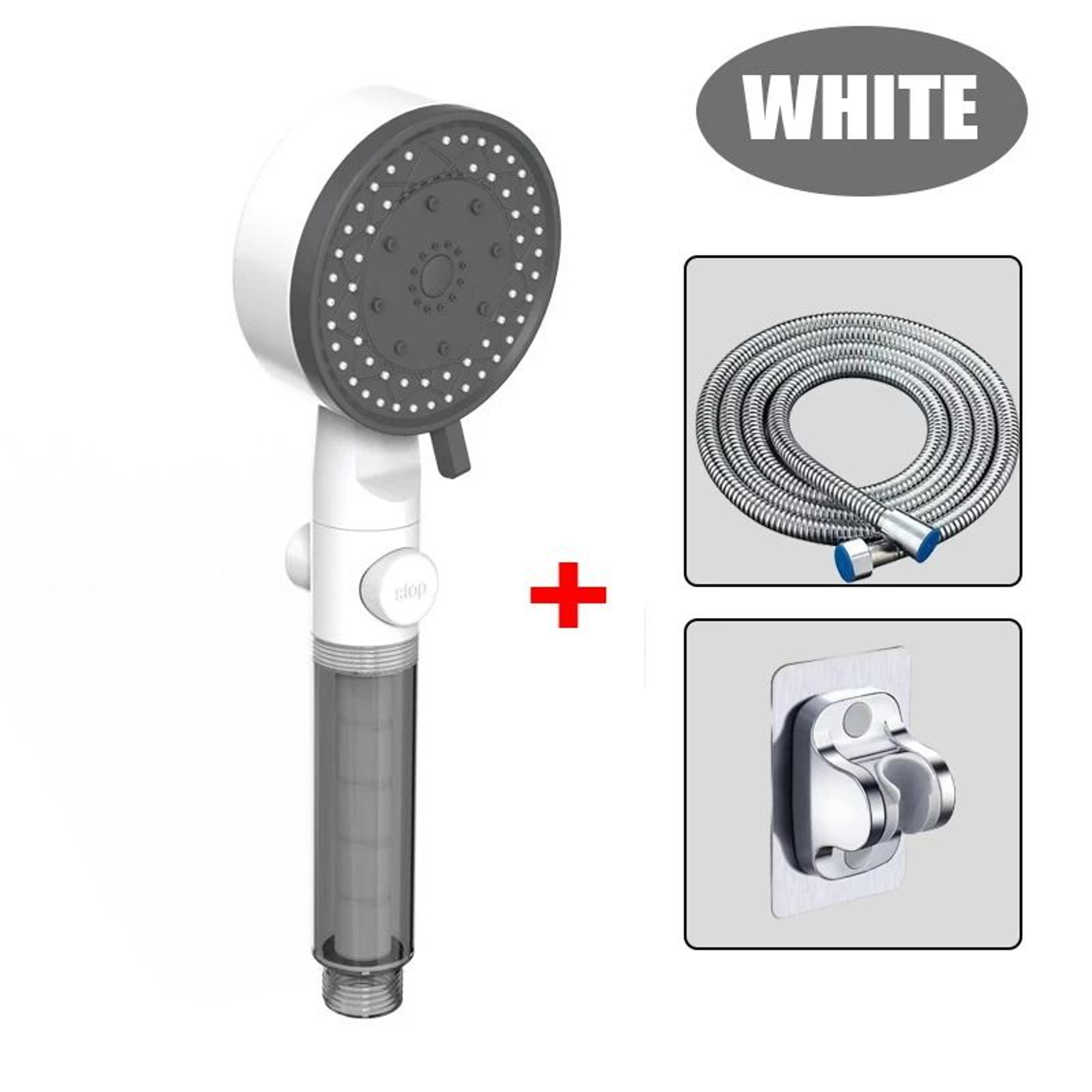 10Mode HighPressure Filter Showerhead With OneTouch Stop Button 11