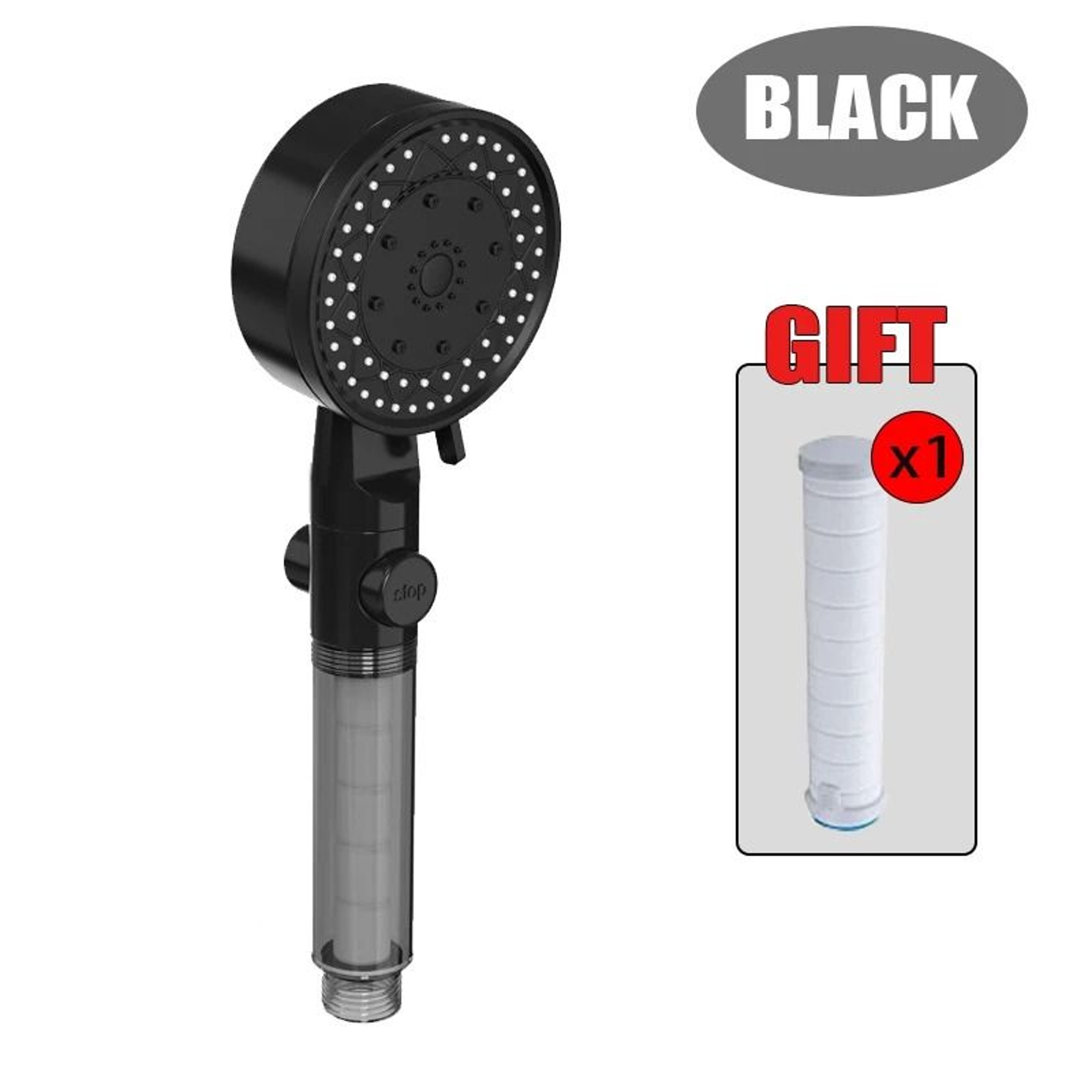 10Mode HighPressure Filter Showerhead With OneTouch Stop Button 8