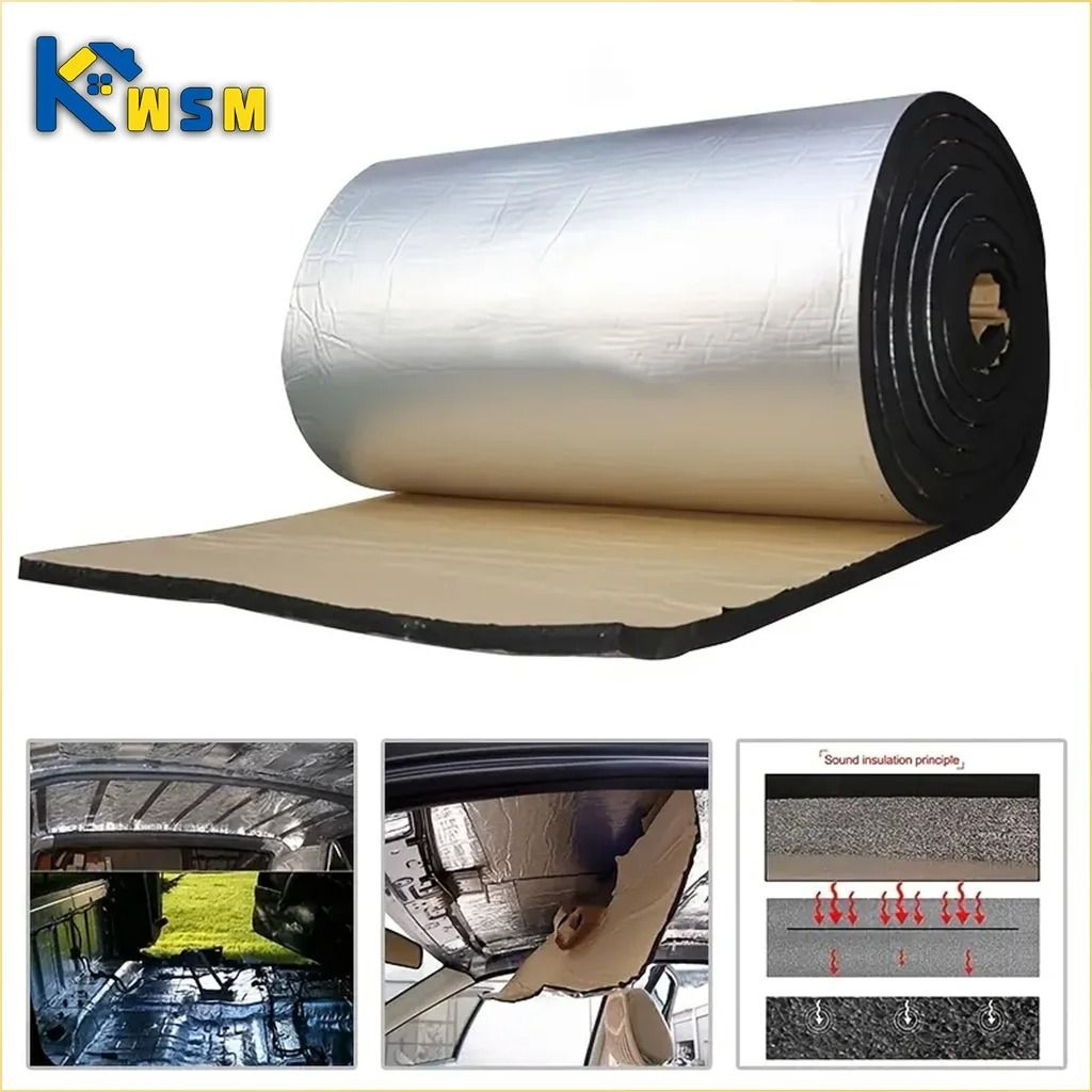 5MM10MM Car Sound Deadener  Heat Insulation Mat  Soundproofing Deadening Foam For Vehicle Hood Floo 0