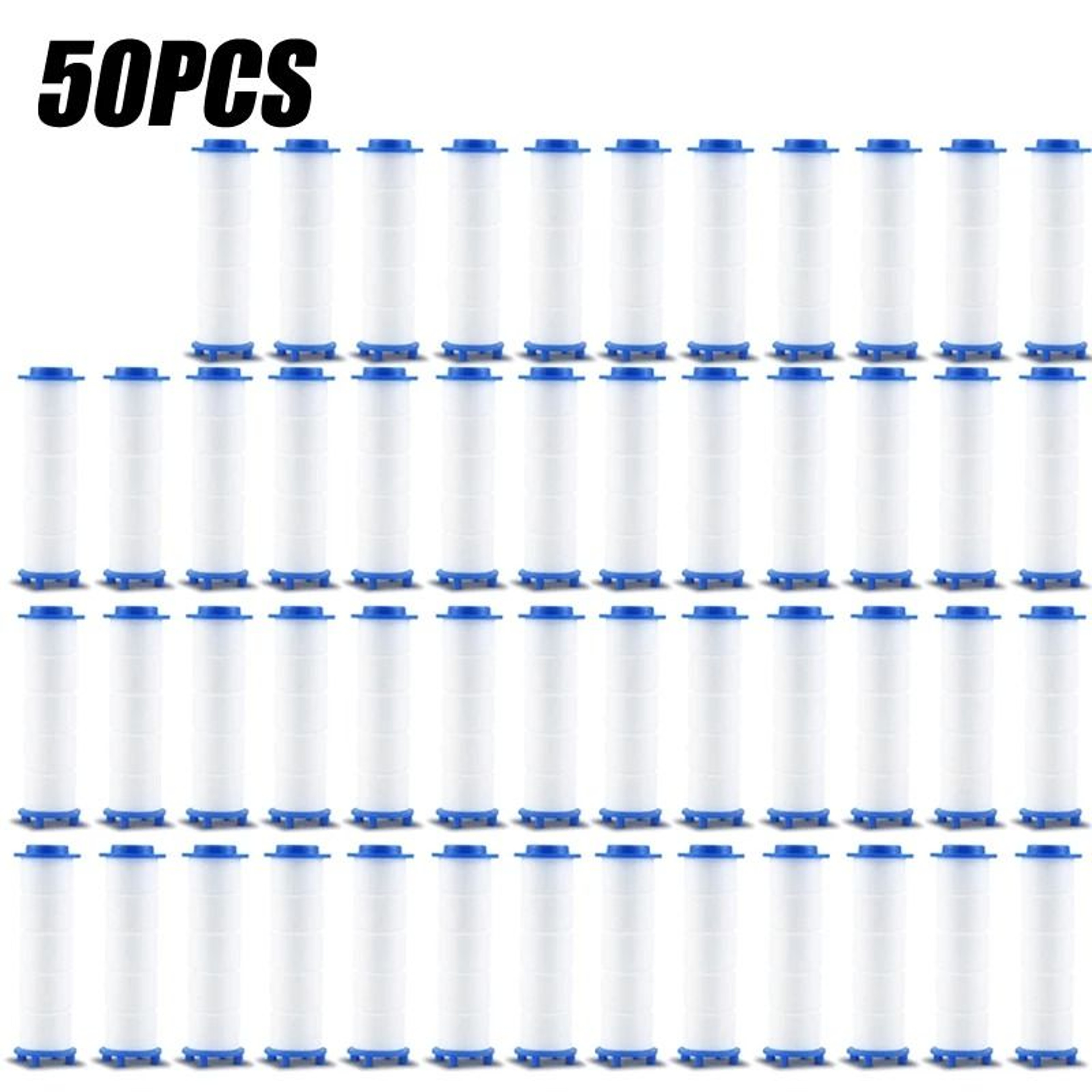 50PCS Shower Head Filter Replacements  Hard Water Purifying PP Cotton Cartridges 11