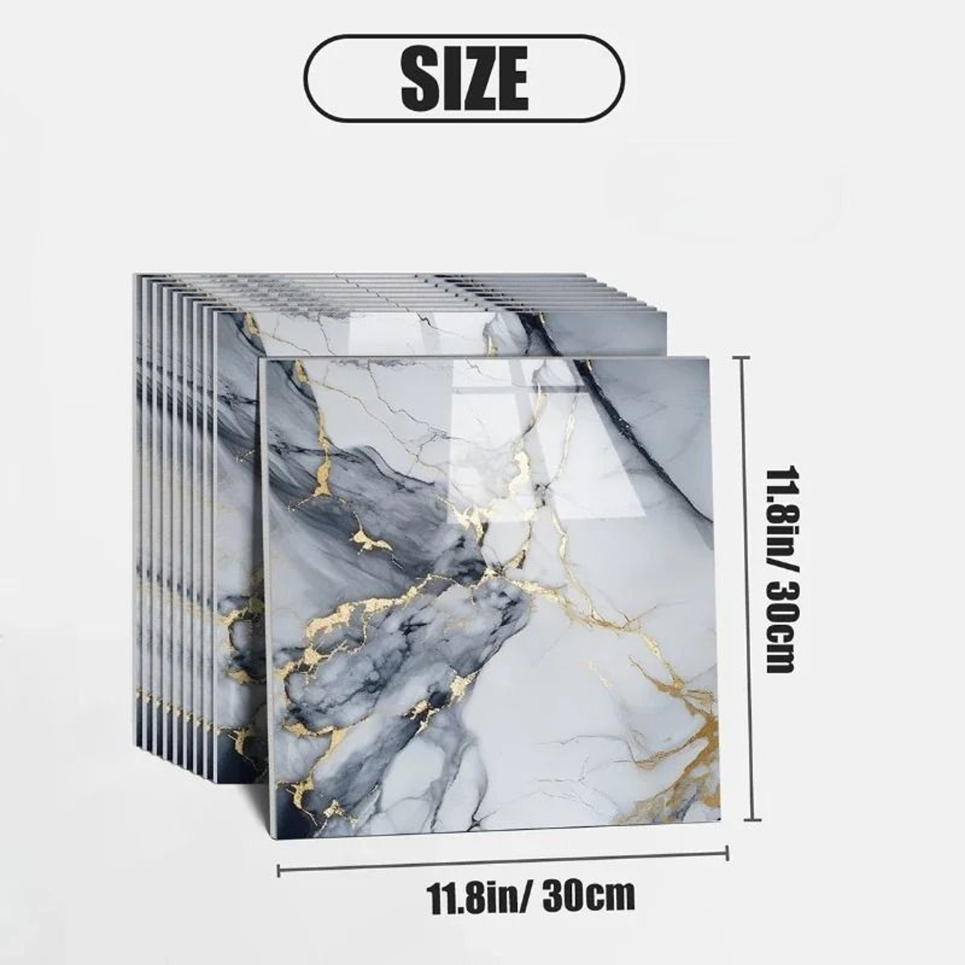 3D Imitation Marble Tile Stickers  Waterproof SelfAdhesive Wall  Floor Renovation Decals 5