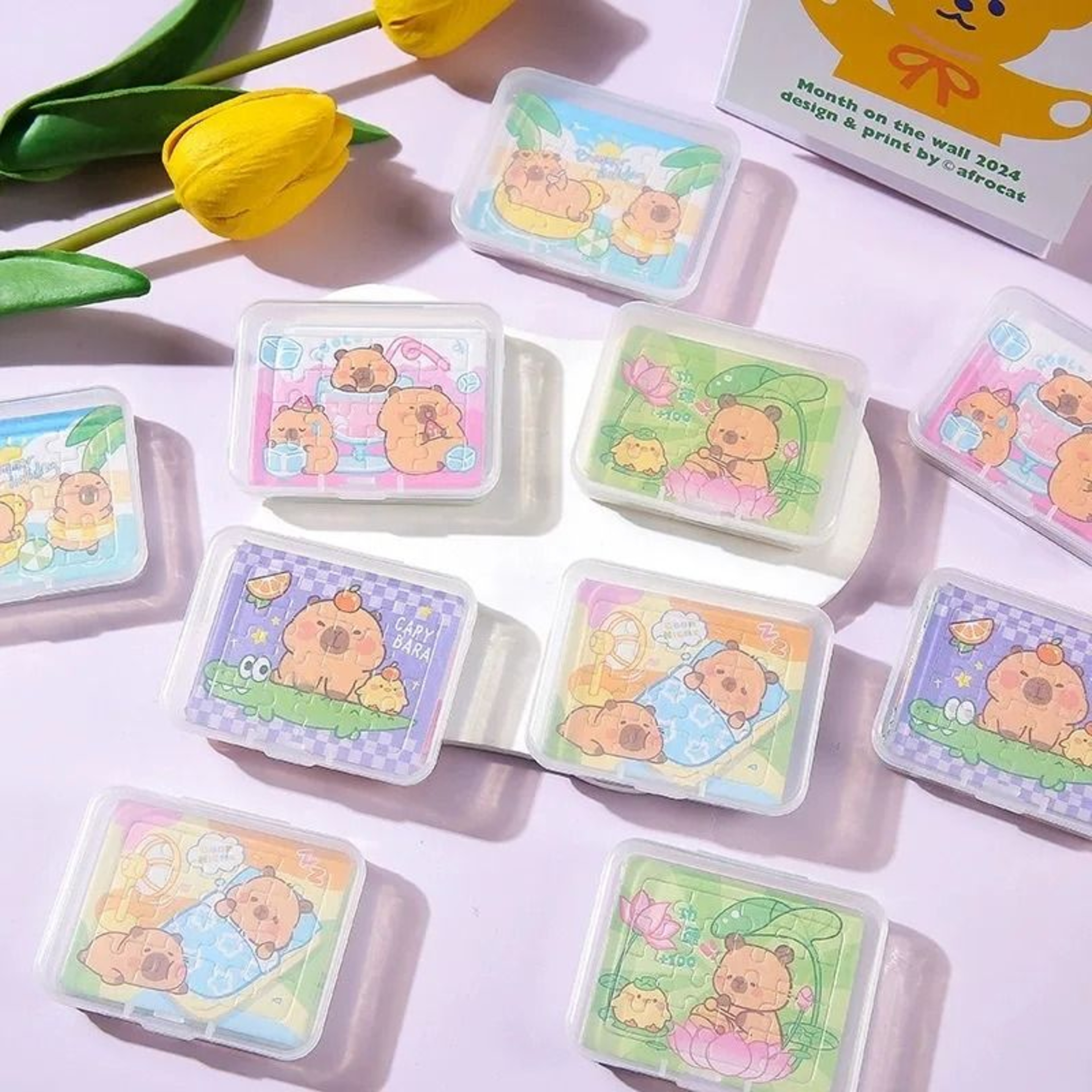 Cartoon Animal Capybara Mini Paper Jigsaw Puzzles  Educational Toy  Party Favor Set For Kids 2