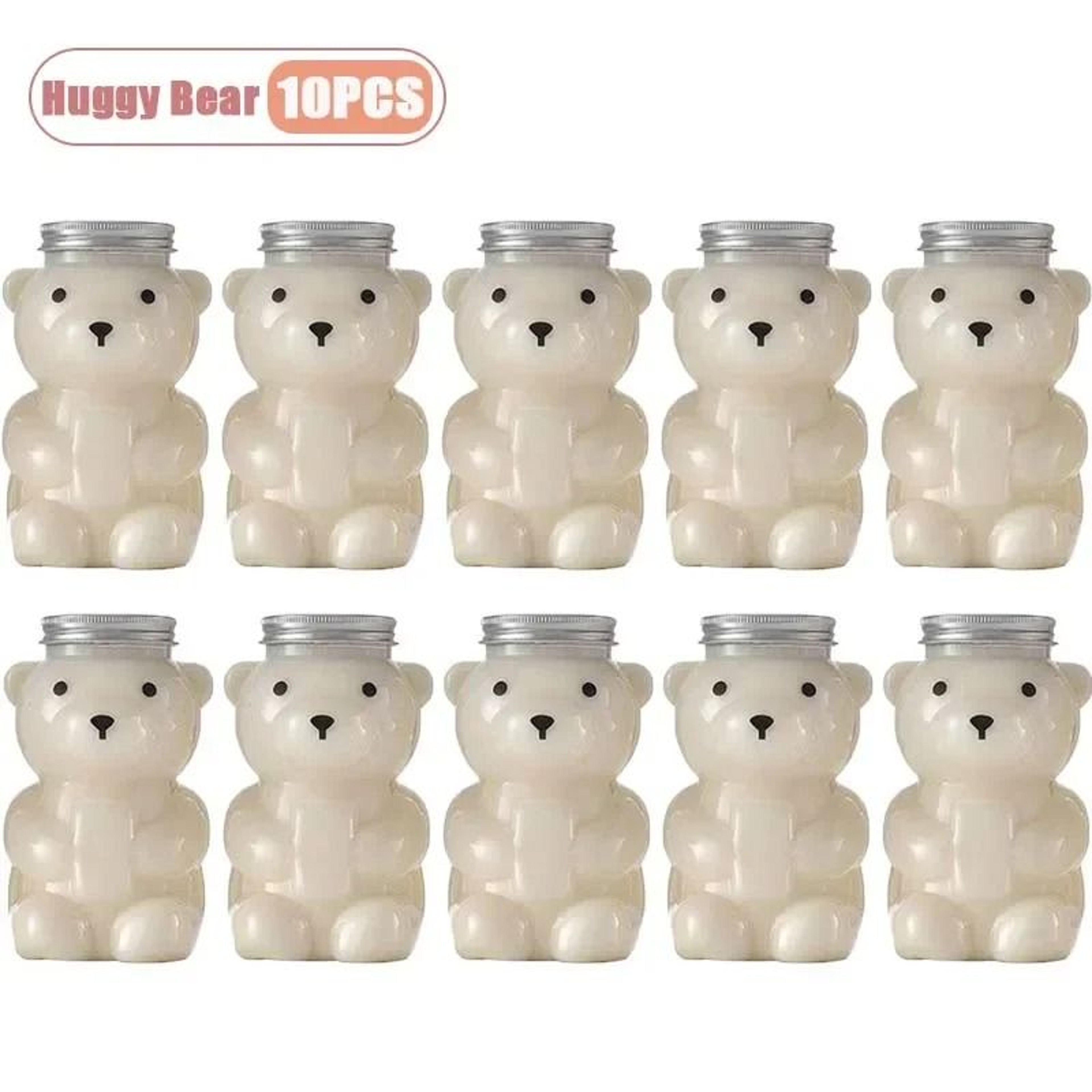 500ml Portable Cartoon Bear Transparent Drink Bottle  Cute Reusable Juice  Bubble Tea Container 15