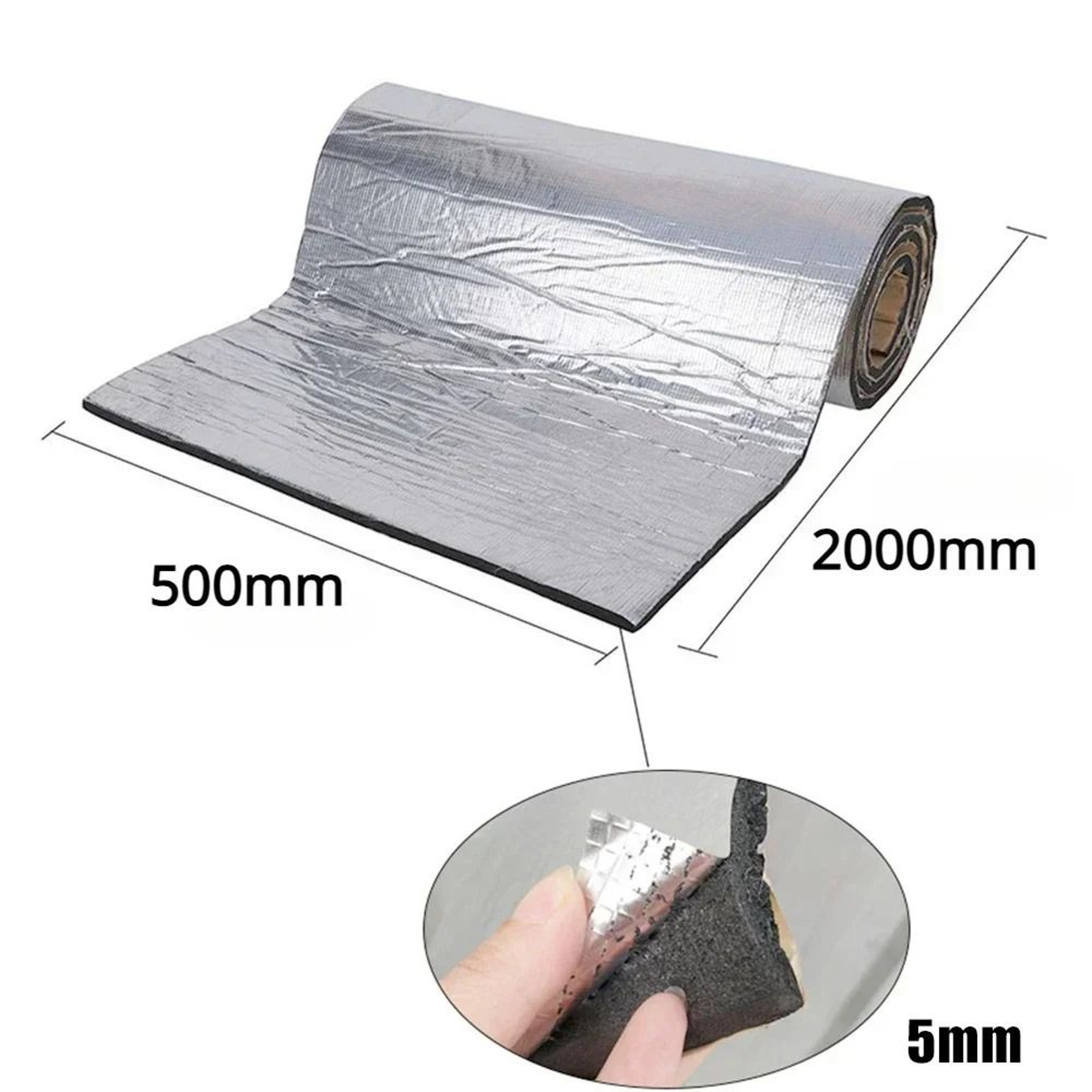 5MM10MM Car Sound Deadener  Heat Insulation Mat  Thermal Foam Deadening Shield For Van Hood Door  W 7