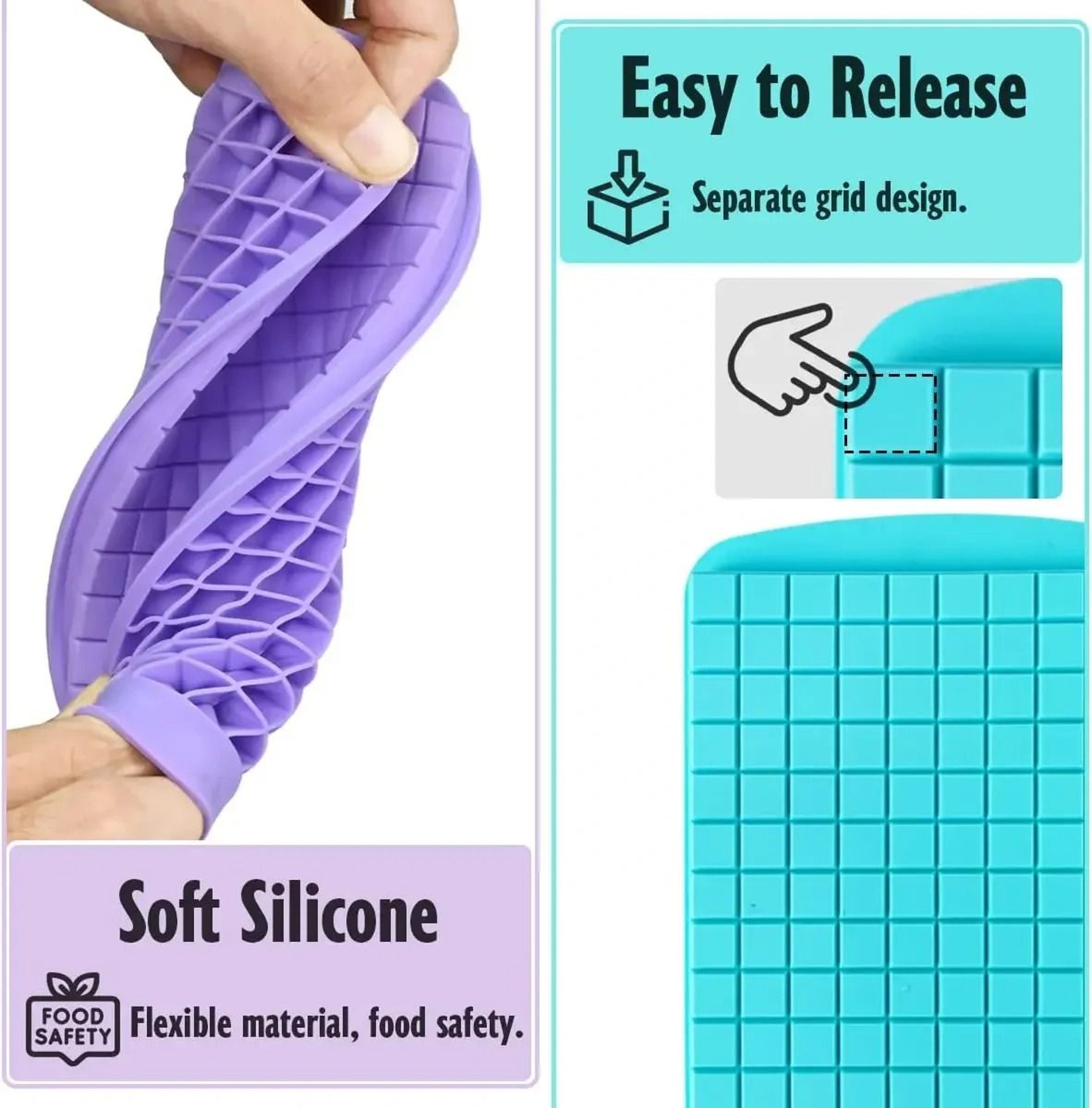 160Grid Mini Silicone Ice Cube Tray  Flexible Small Square Mold  Crushed Ice Maker 2