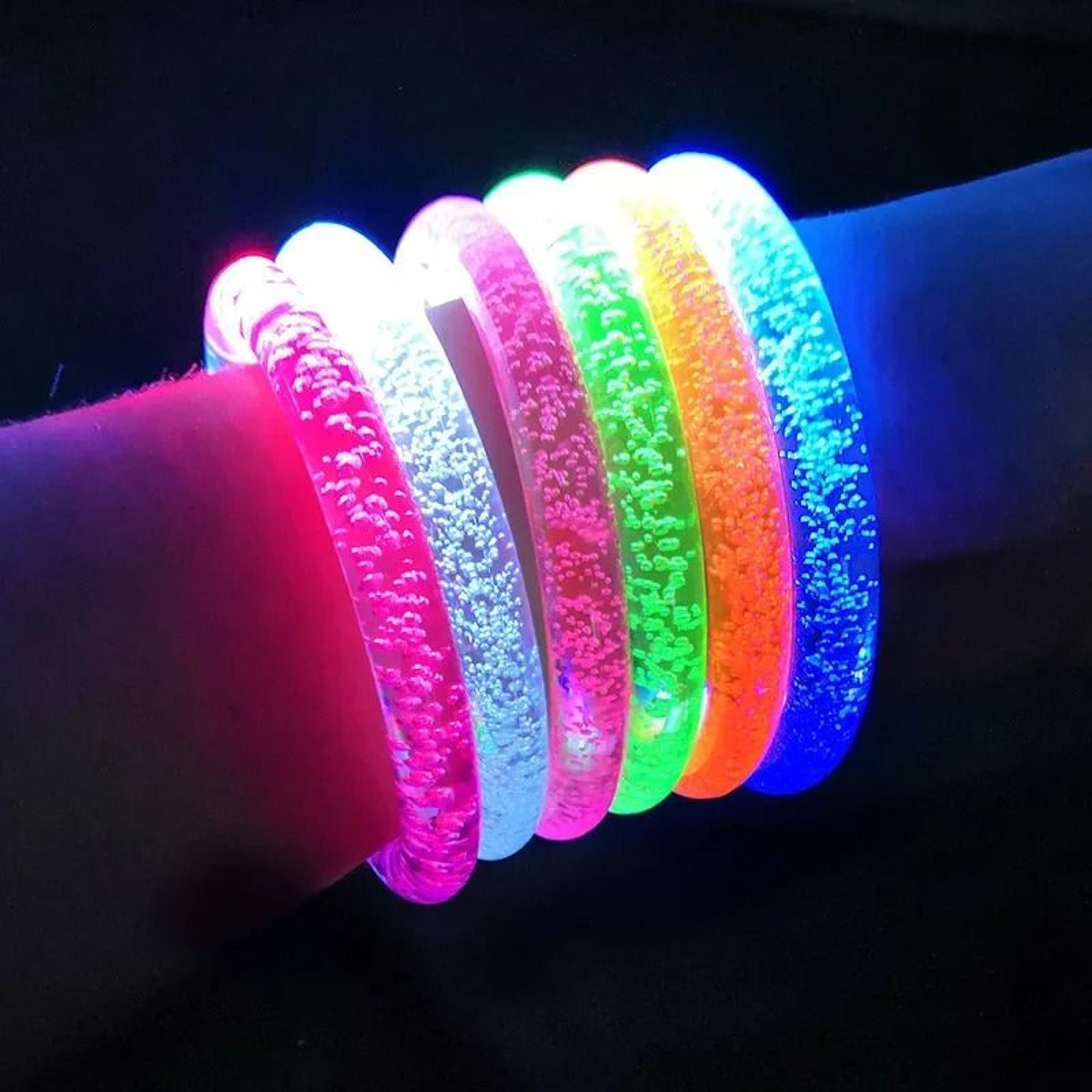 Halloween LED Acrylic Glow Bracelets  Fluorescent LightUp Wristbands For Concerts  Holiday Parties 6