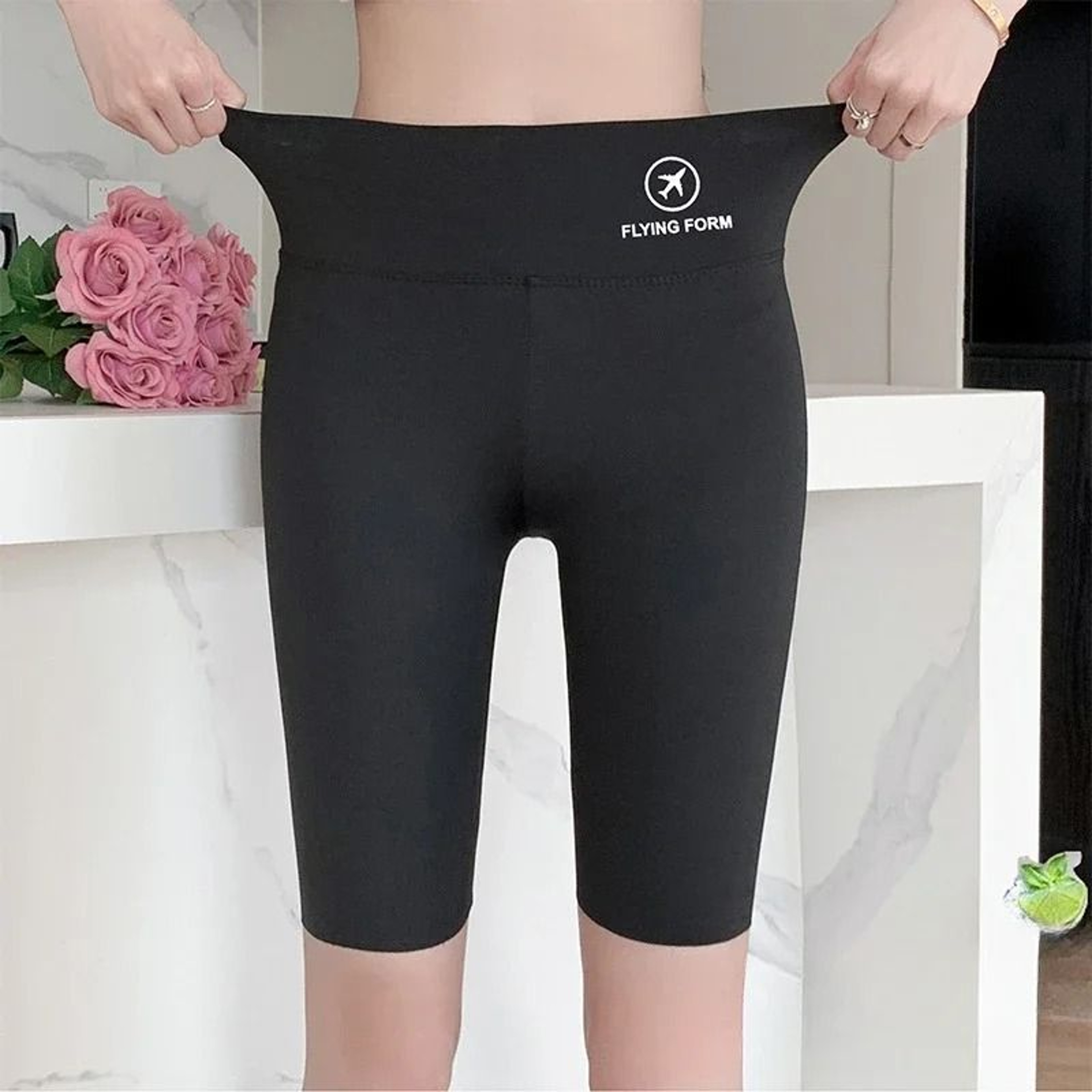 Summer HighWaisted Shark Biker Shorts  Tummy Control  HipLifting Elastic Yoga FiveMinute Trousers 7