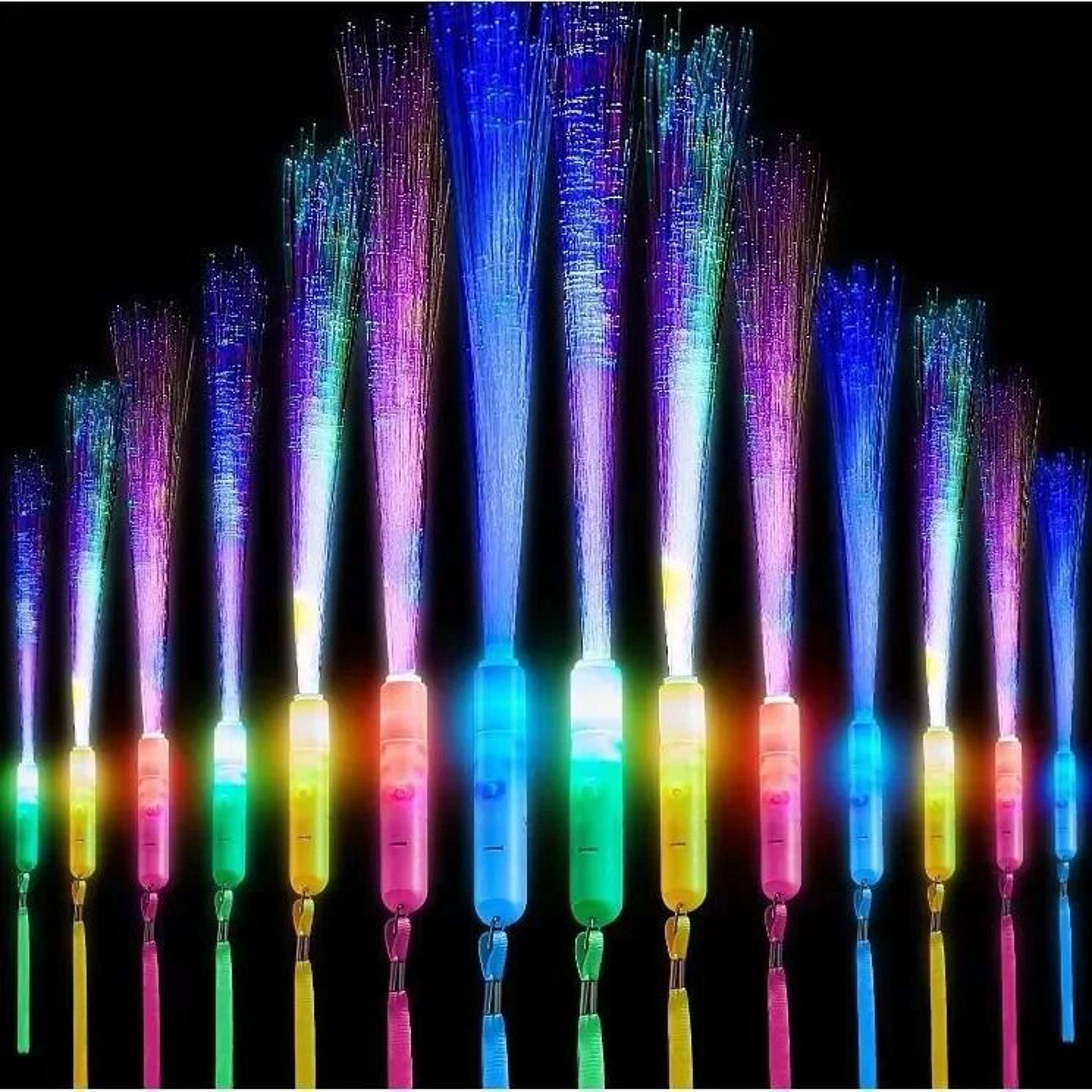 Fiber Optic LED Glow LightUp Wands  MultiColor Concert Support Props  Party Lighting 7