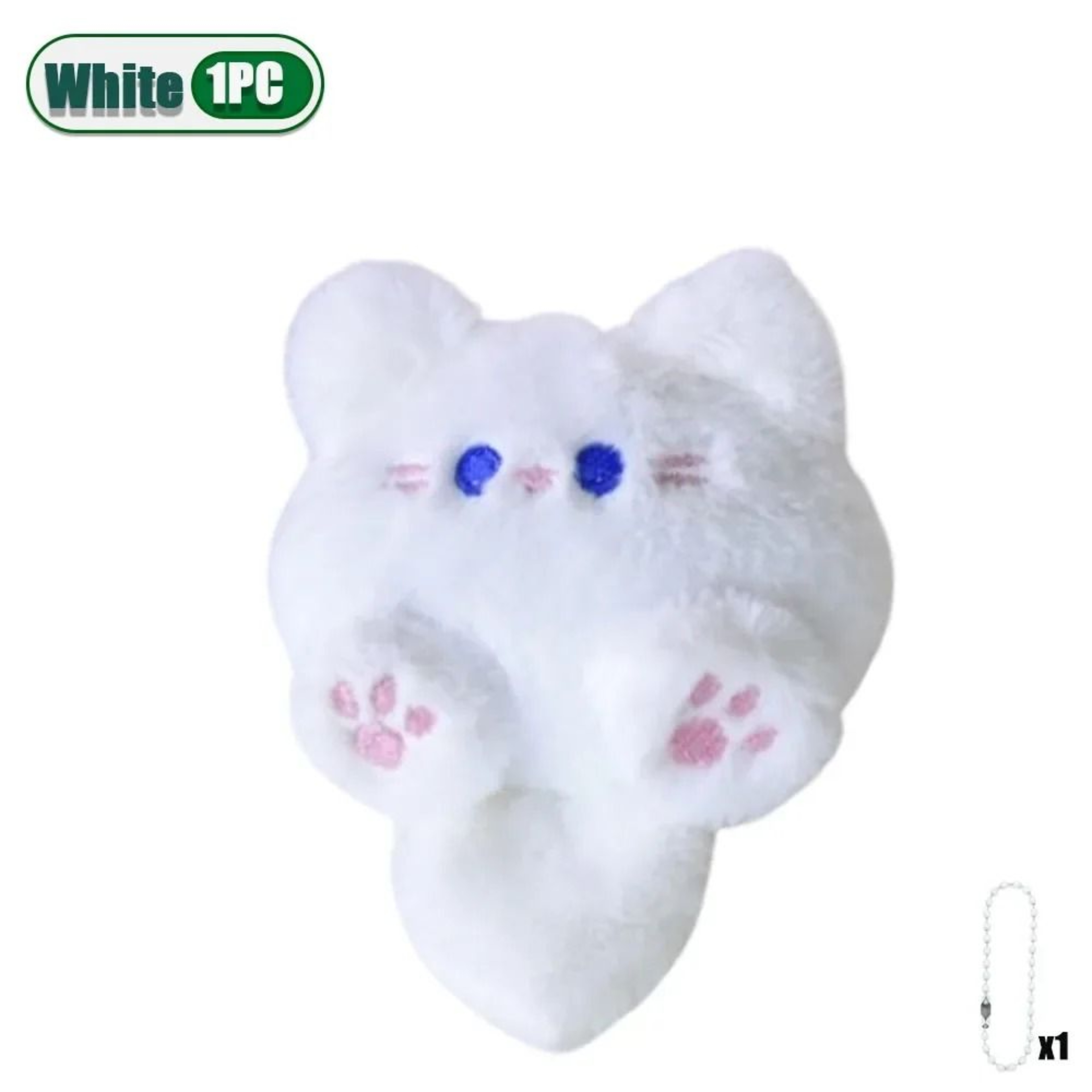Cute Plush Long Tail Cat Bag Charm  Fluffy Stuffed Kitten Keychain  Backpack Pendant 7