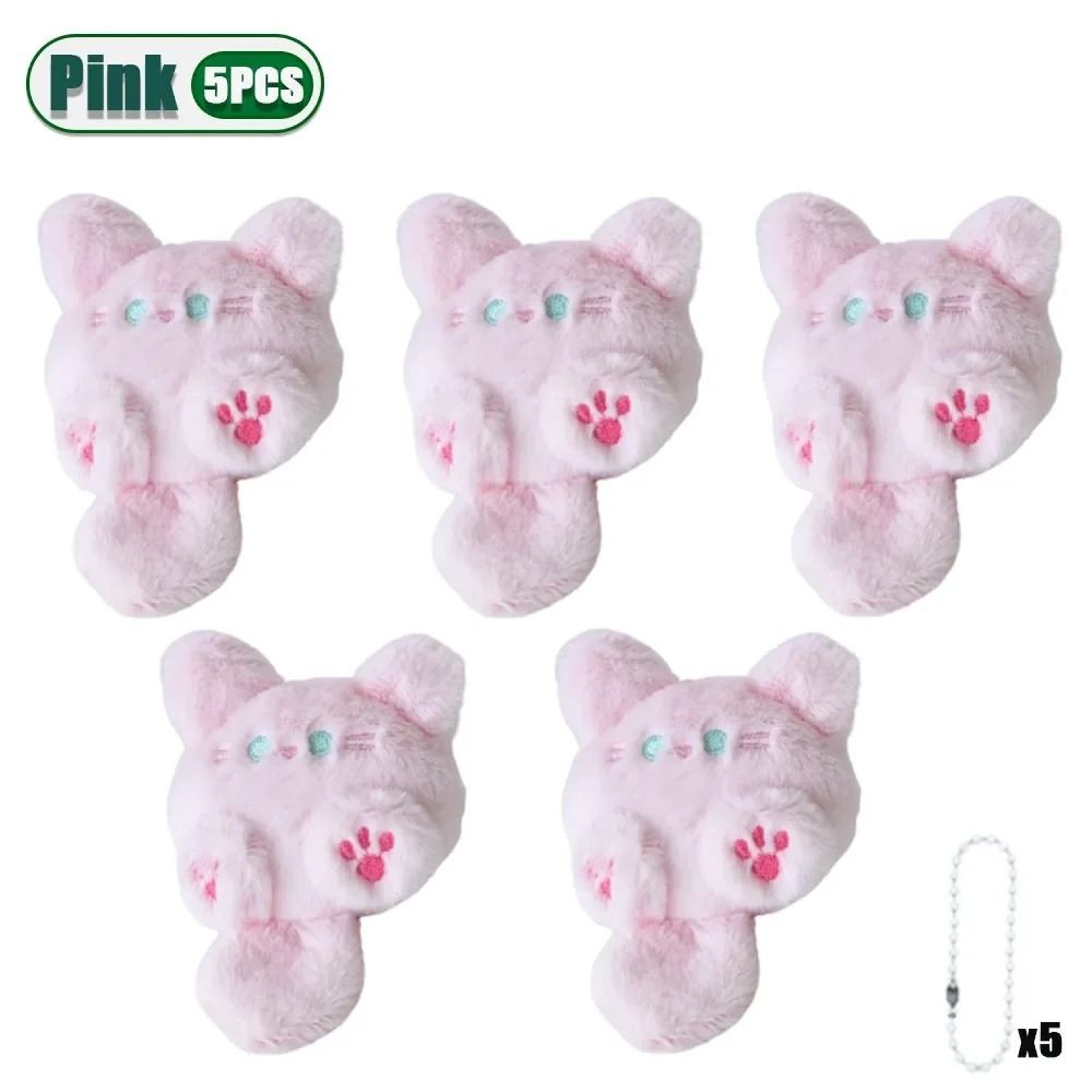 Cute Plush Long Tail Cat Bag Charm  Fluffy Stuffed Kitten Keychain  Backpack Pendant 14