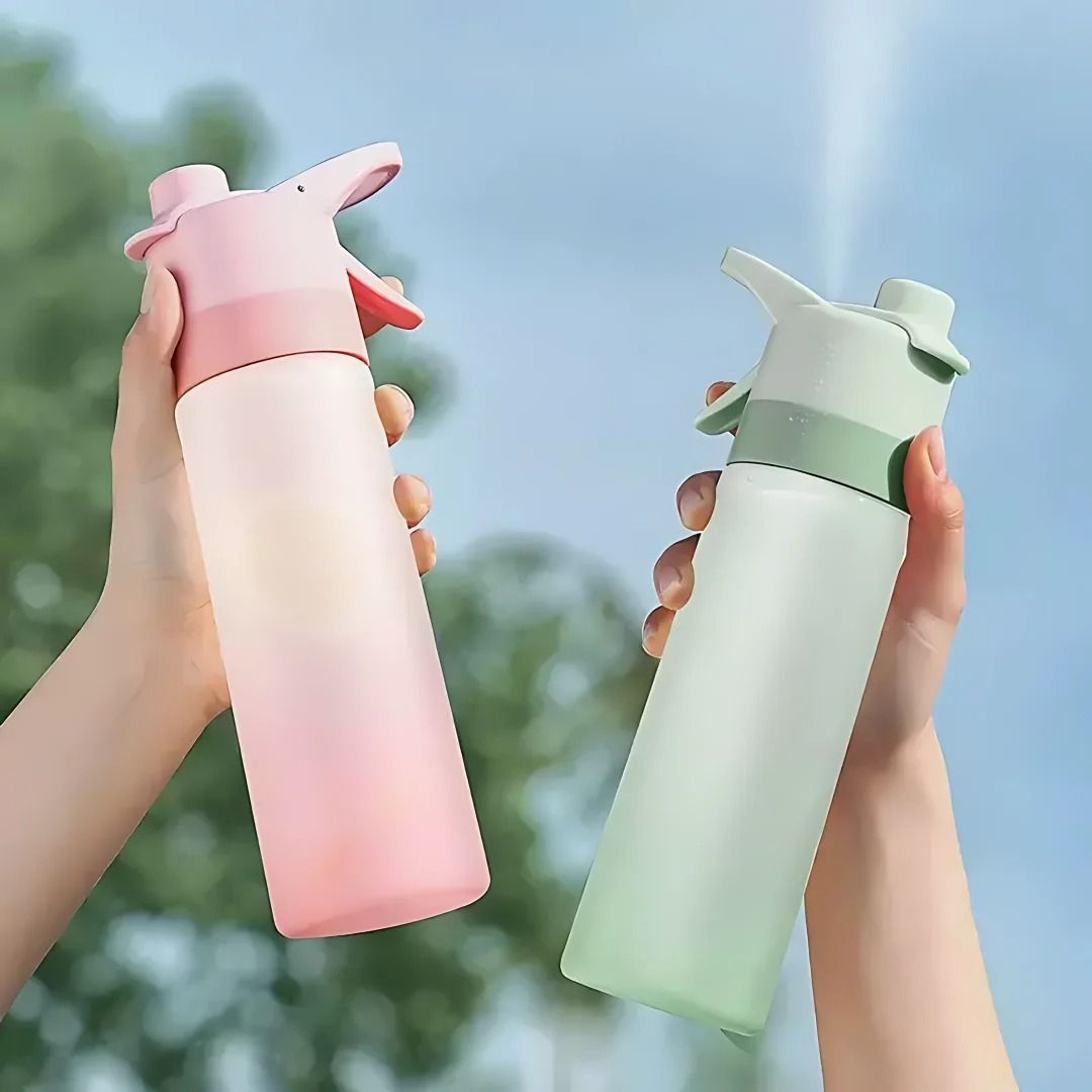 Large Capacity Gradient Spray Water Bottle 650 Ml 2