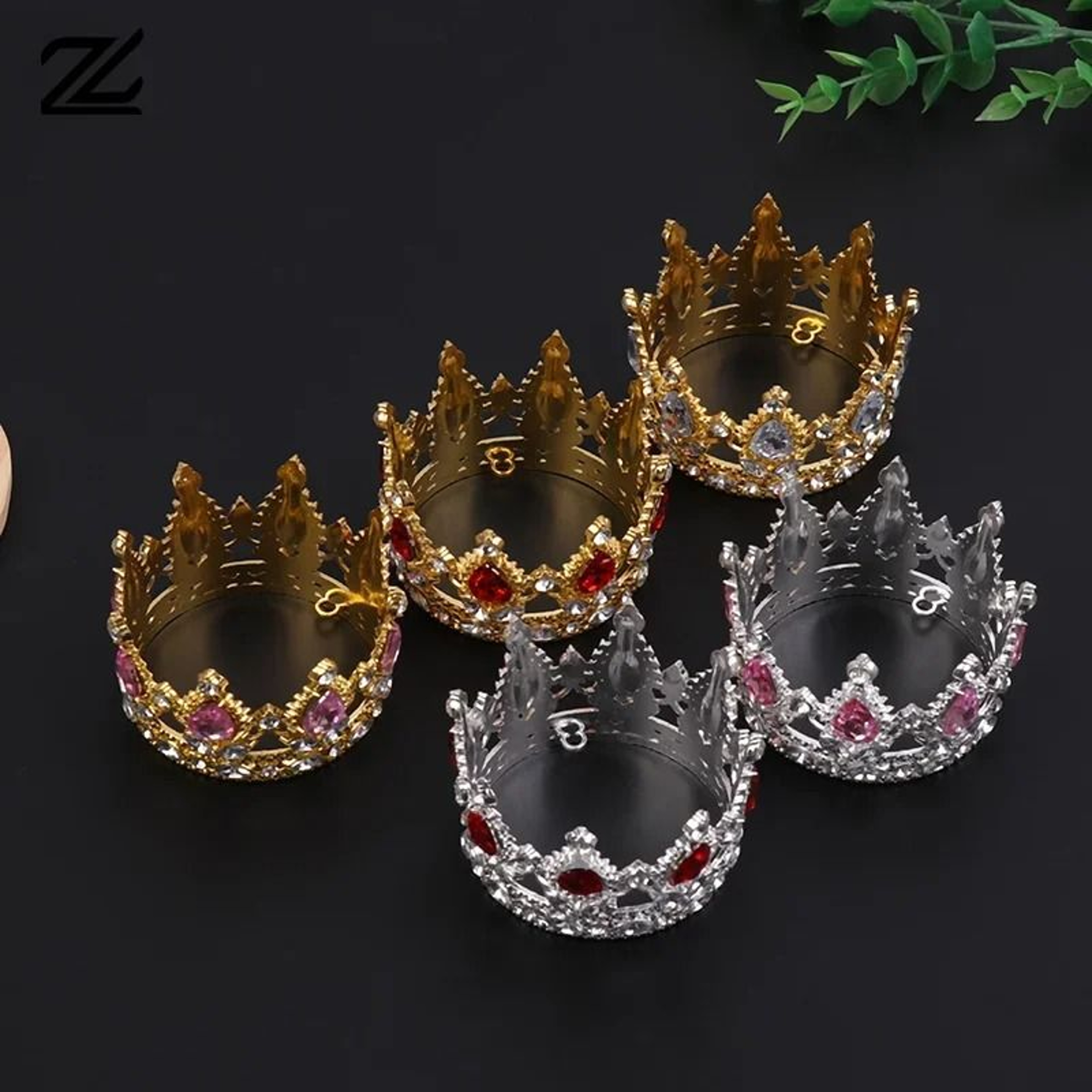 Mini Crown Cake Topper  Princess Pearl Tiara 0