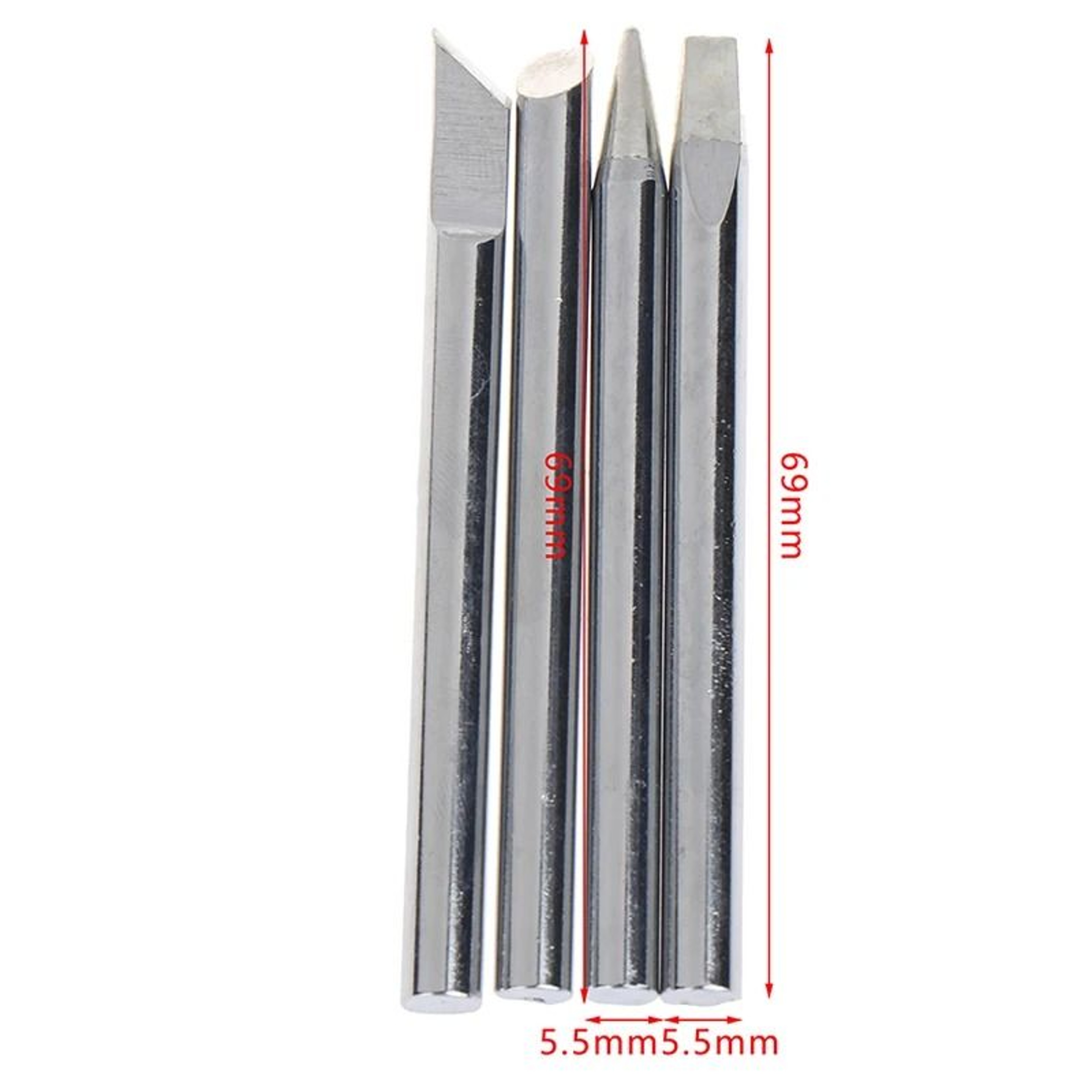 4Pcs Copper Soldering Iron Tips 30W 40W 60W For External Heat Irons 8