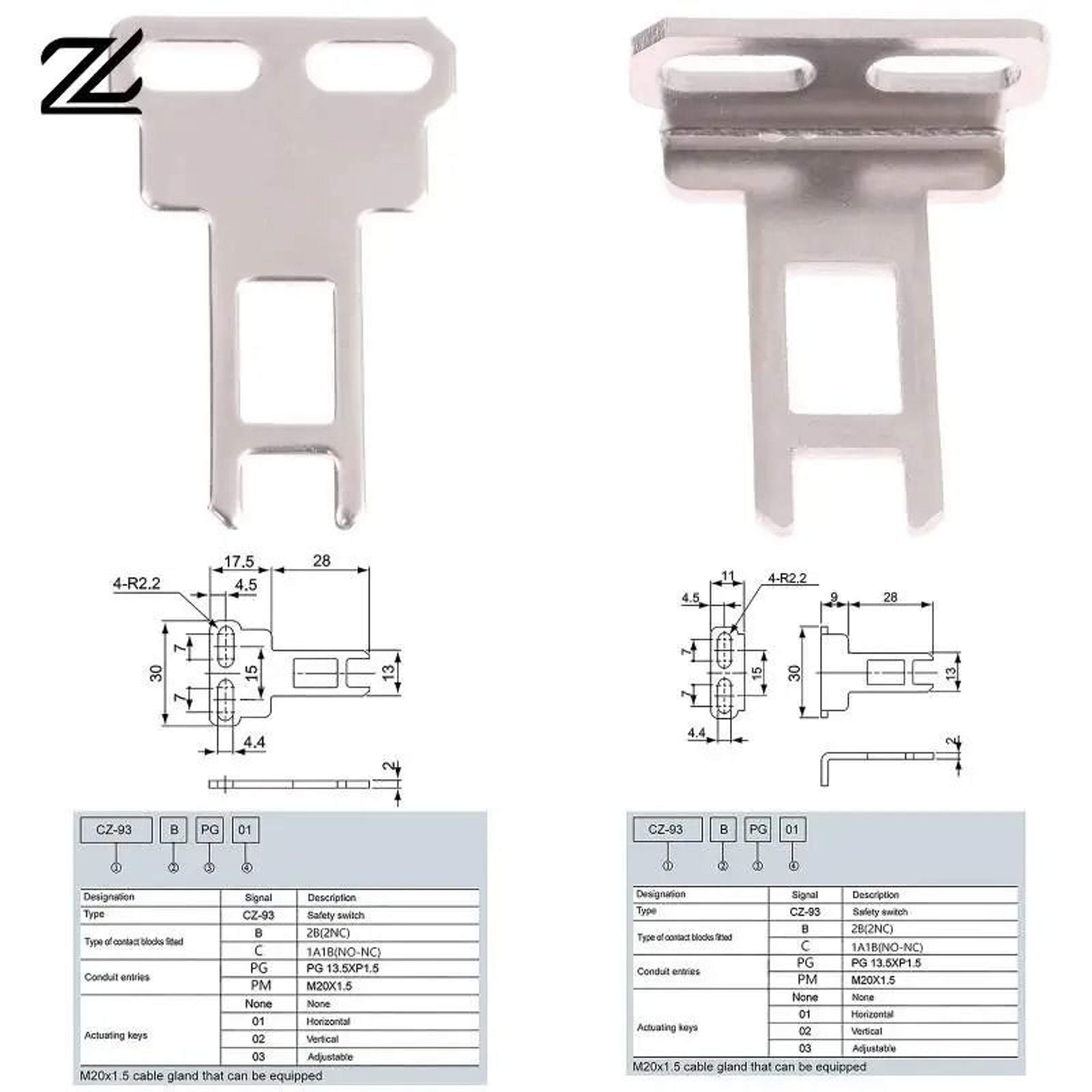 CZ93K1  CZ93K2 Safety Interlock Switch Actuating Key Bolt Tool 0