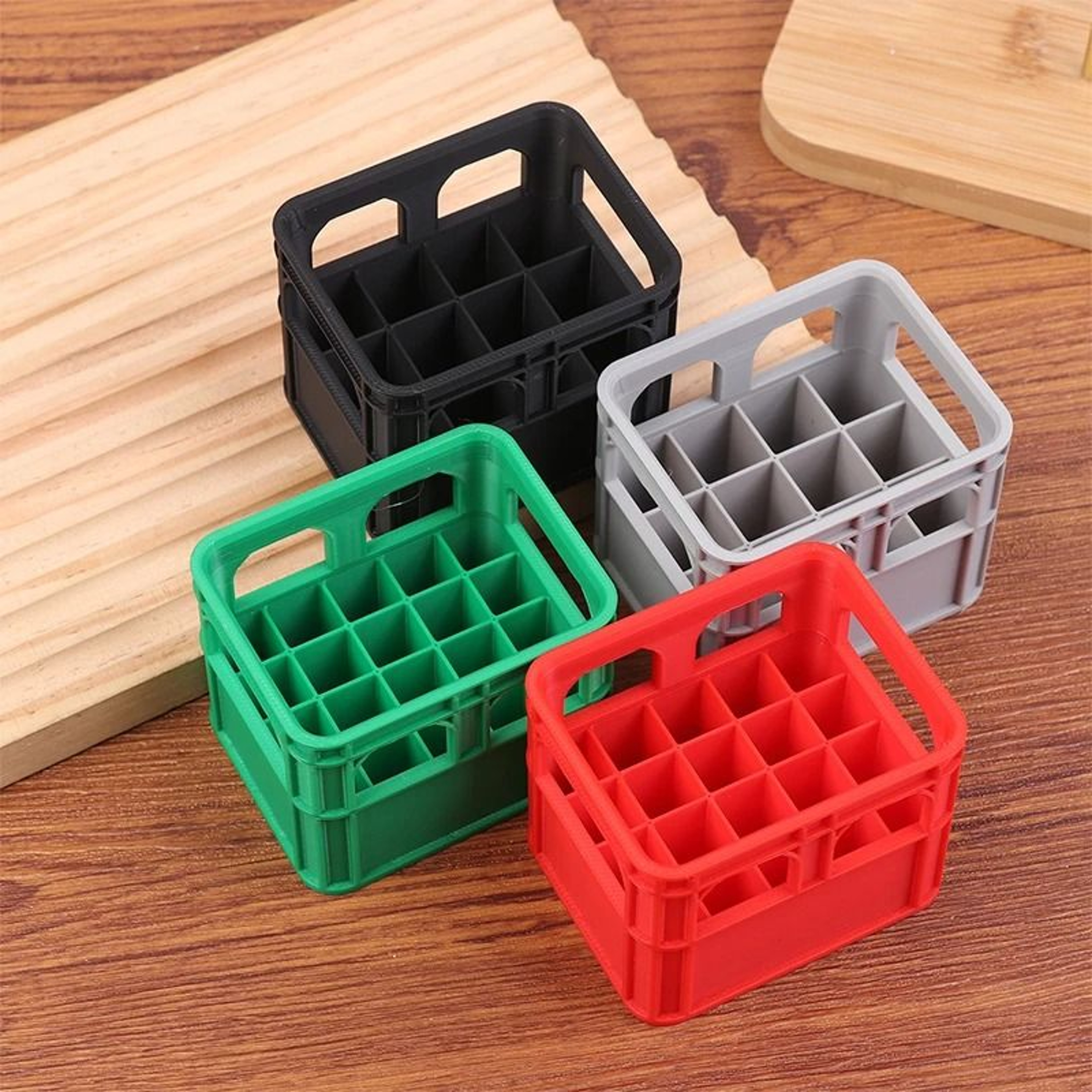 3D Printed Mini Beer Crate Battery Storage Box Holds 12x AA Or 24x AAA 4