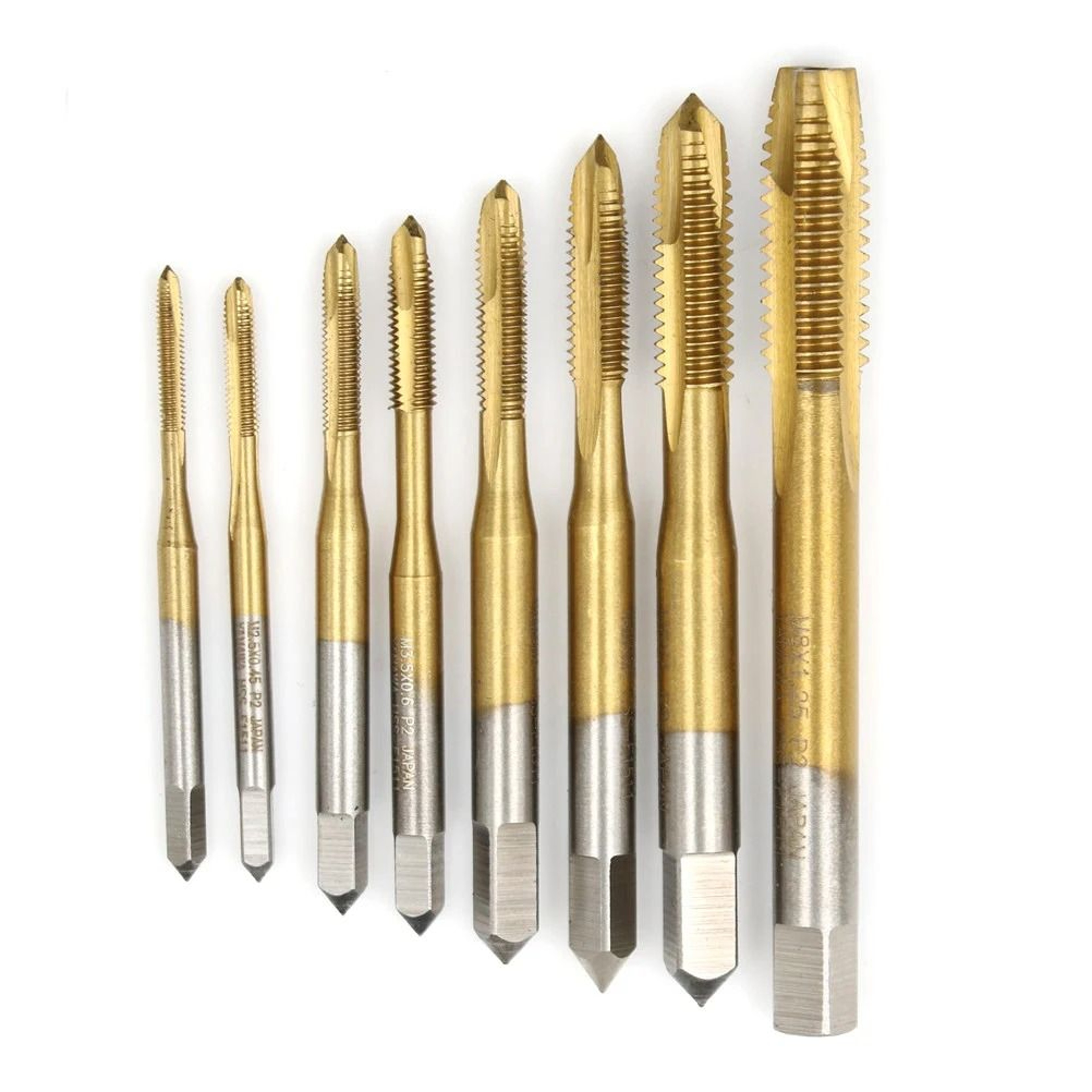 HSS 6542 Hand Tap Drill Bits Right Hand Thread Metalworking Machine Taps Set 0