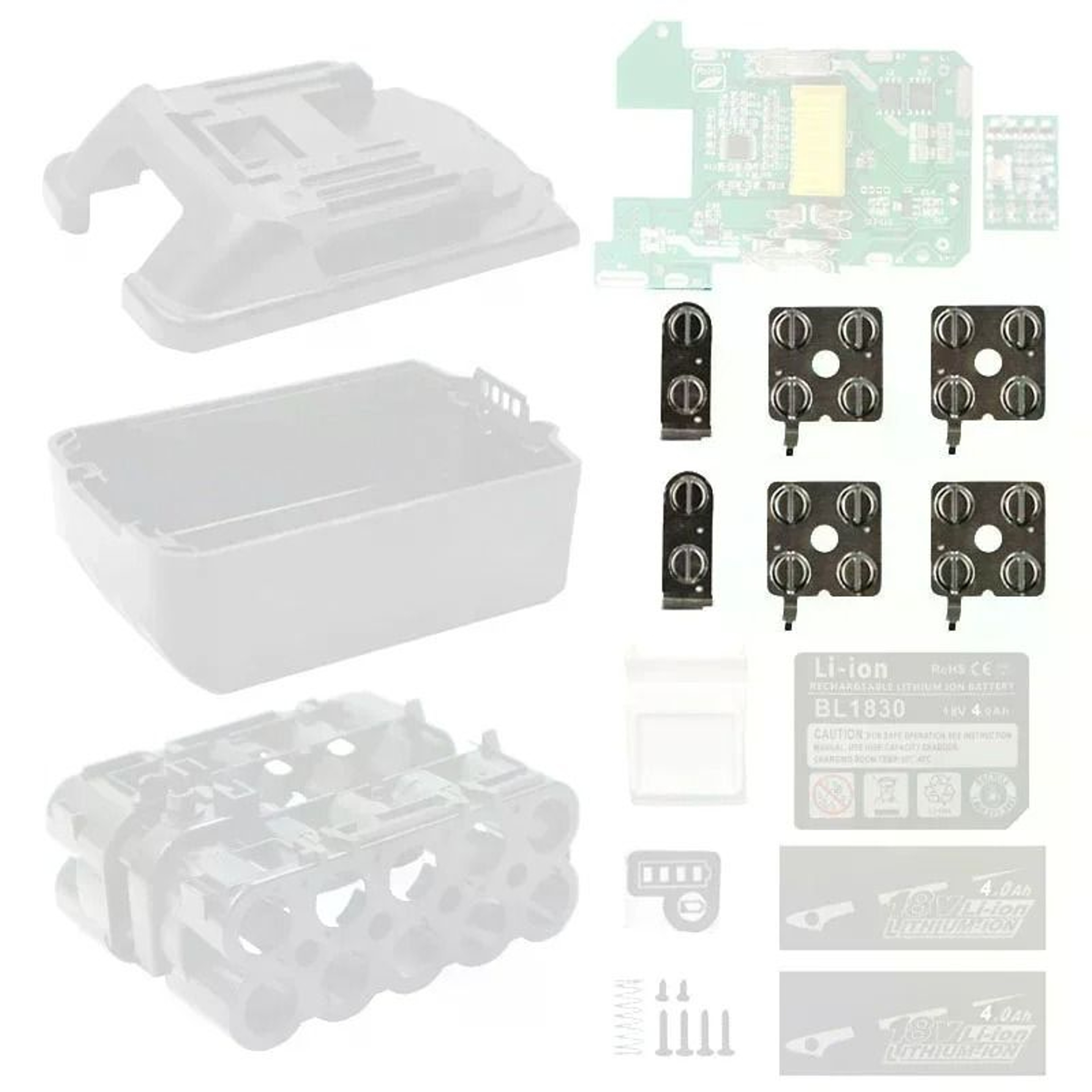 1Set Nickel Sheet Lithium Battery Pack Electric Tool 18650 Liion Cell Connector BL1830 For 18V Liio 4