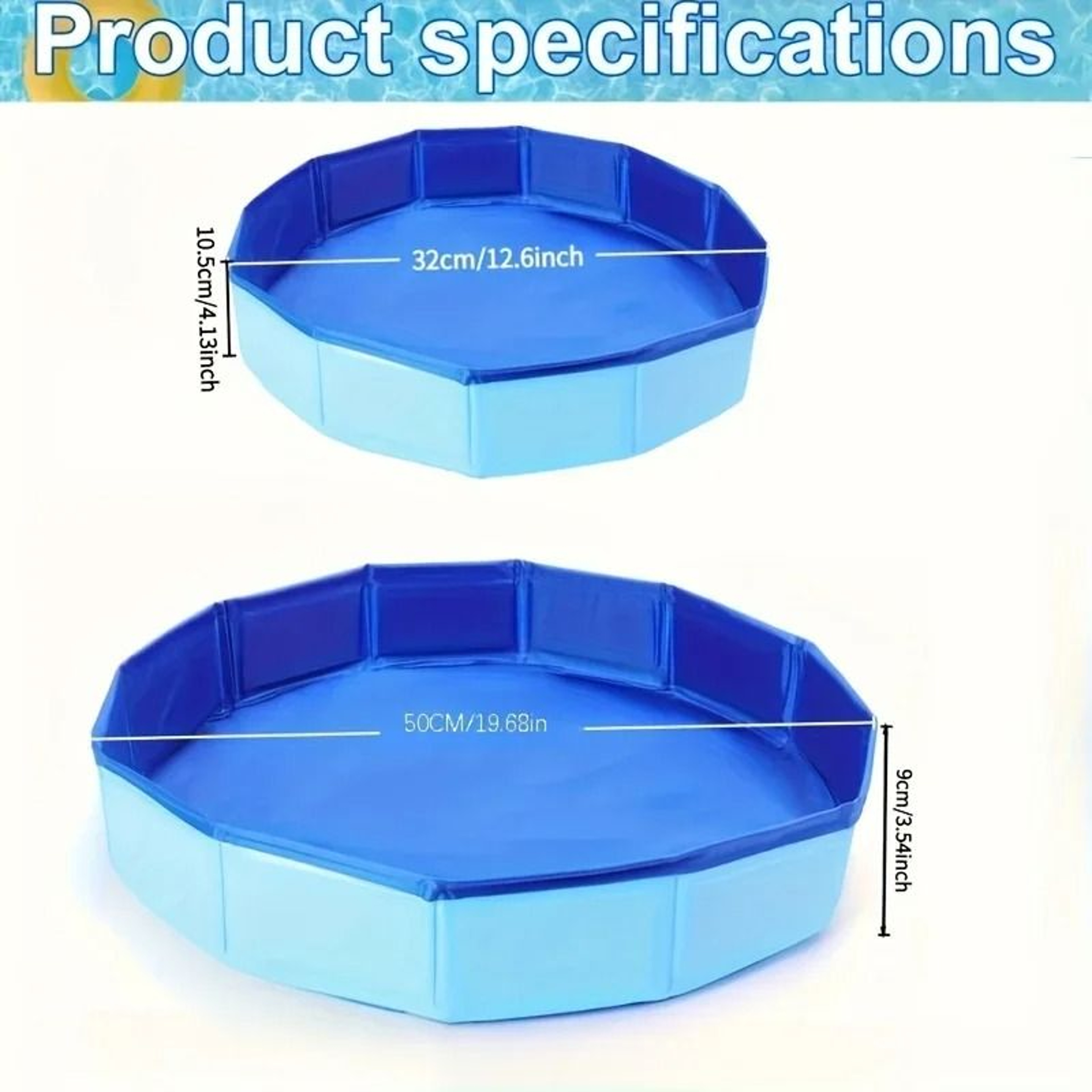 HeavyDuty Blue Pet Bath Tub  Portable Folding Dog Grooming Pool 5