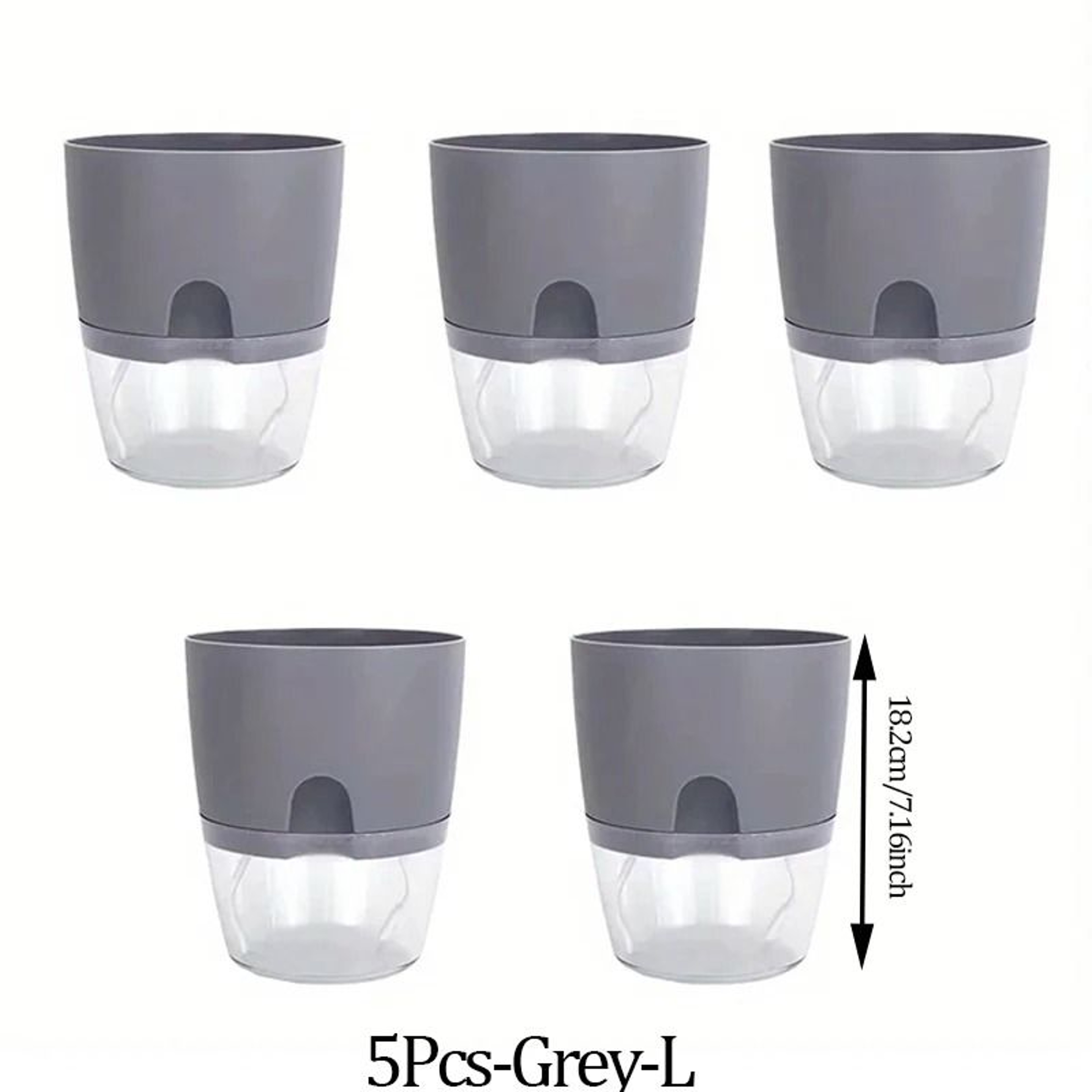 5Piece SelfWatering Planters Set With Wicking Flower Pots  Watering Bottle 11